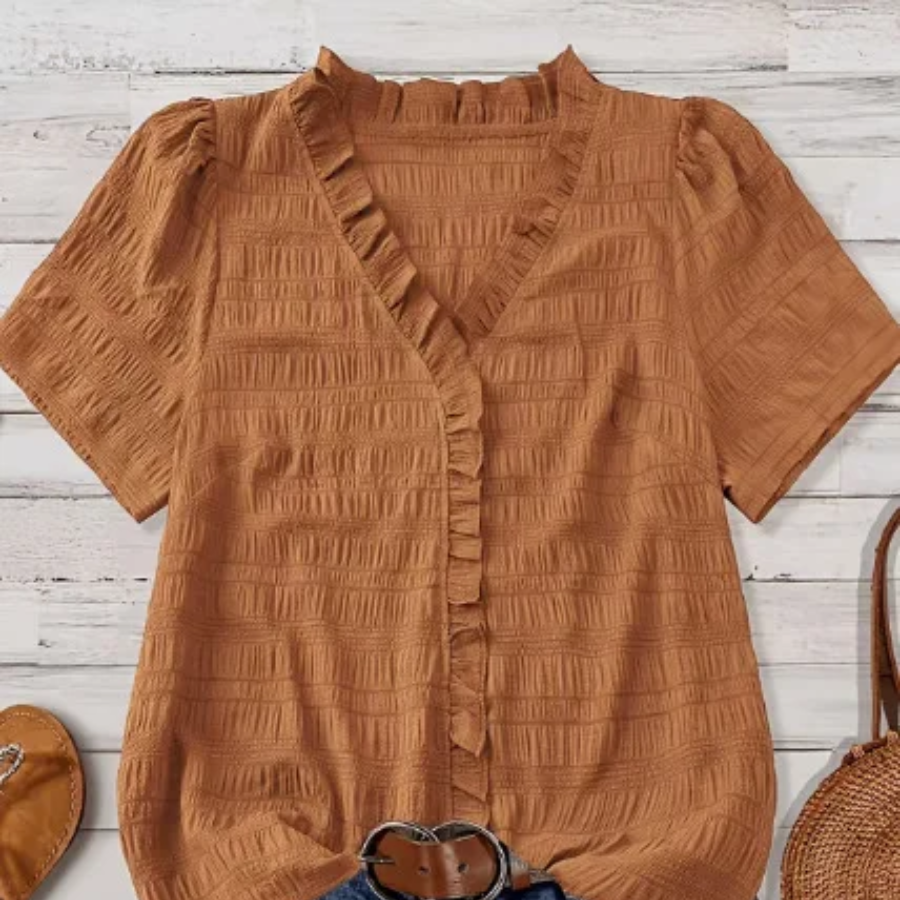 The Evergreen V-Neck Blouse for Women
