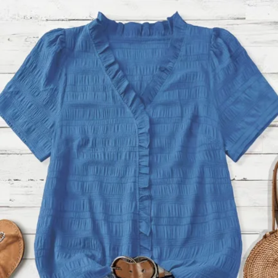 The Evergreen V-Neck Blouse for Women