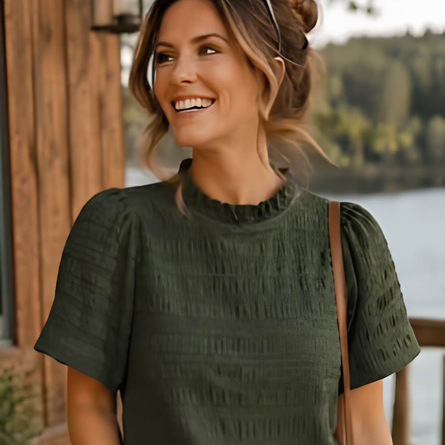 The Evergreen V-Neck Blouse for Women