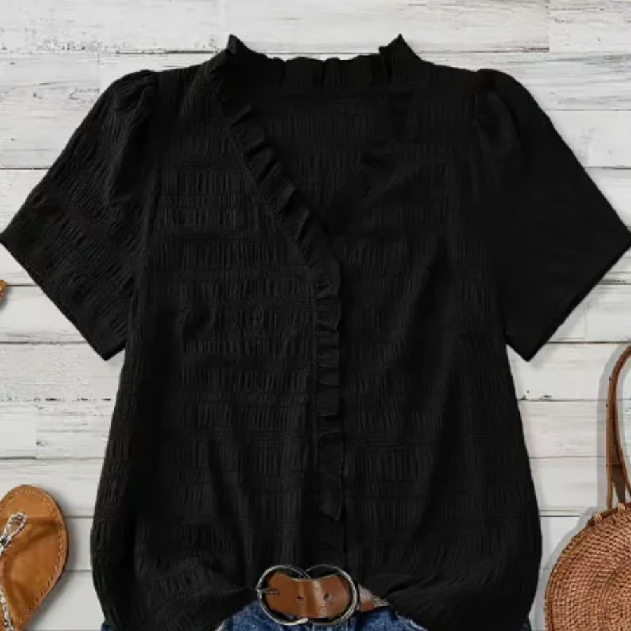 The Evergreen V-Neck Blouse for Women