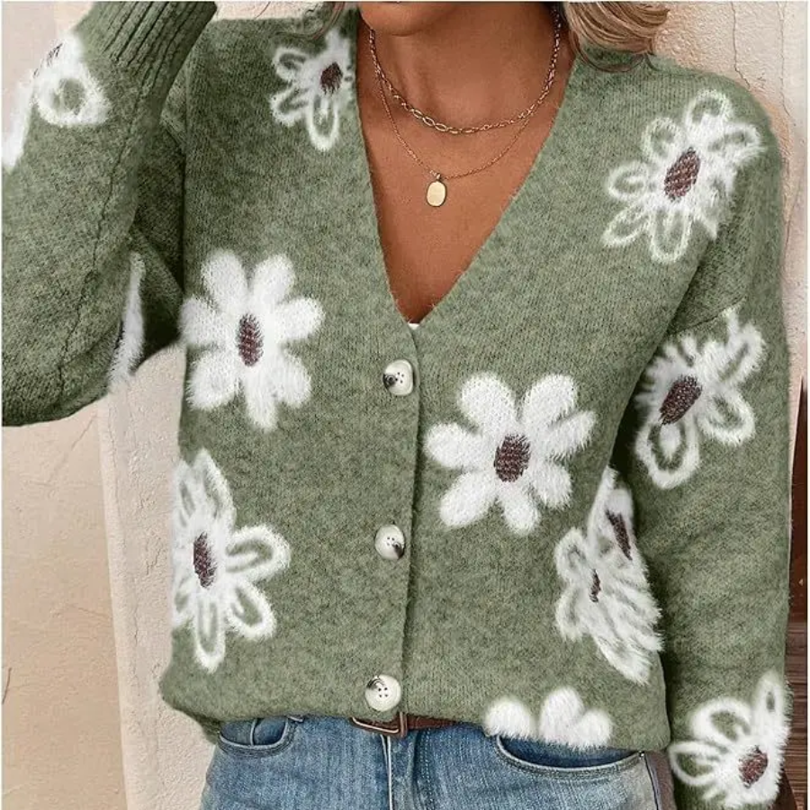 The Daisy Meadow Button Up Cardigan For Women