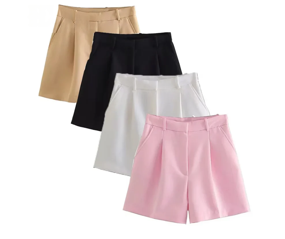 Women’s Pleated High-Waist Shorts