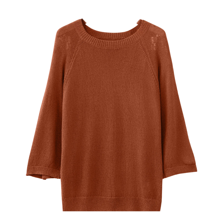 The Coffeehouse Knit Round Neck Short Sleeve Sweater