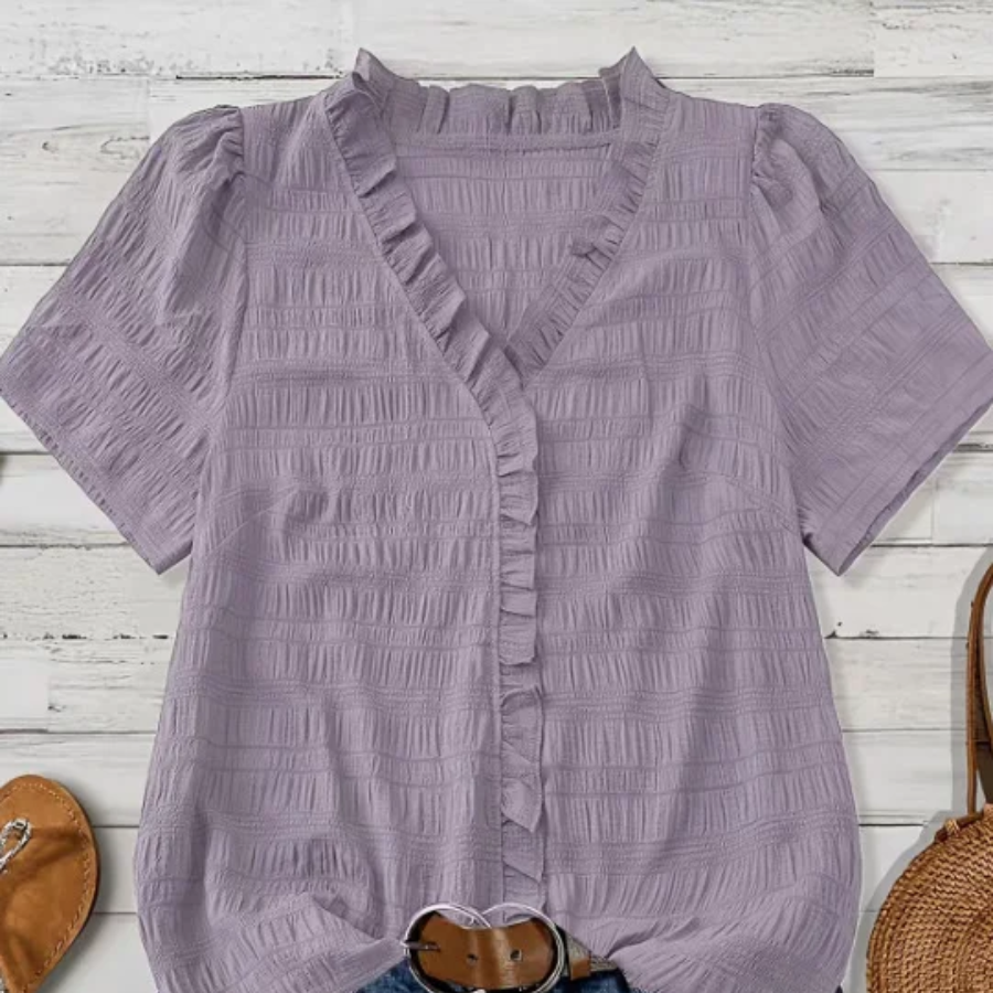 The Evergreen V-Neck Blouse for Women