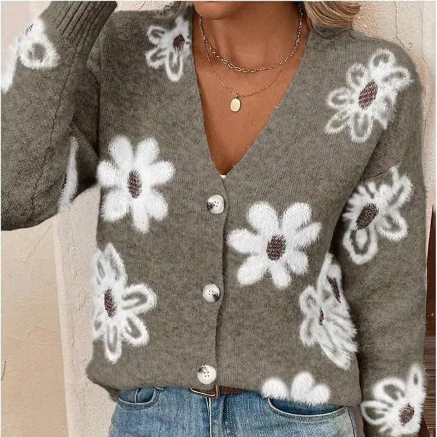 The Daisy Meadow Button Up Cardigan For Women