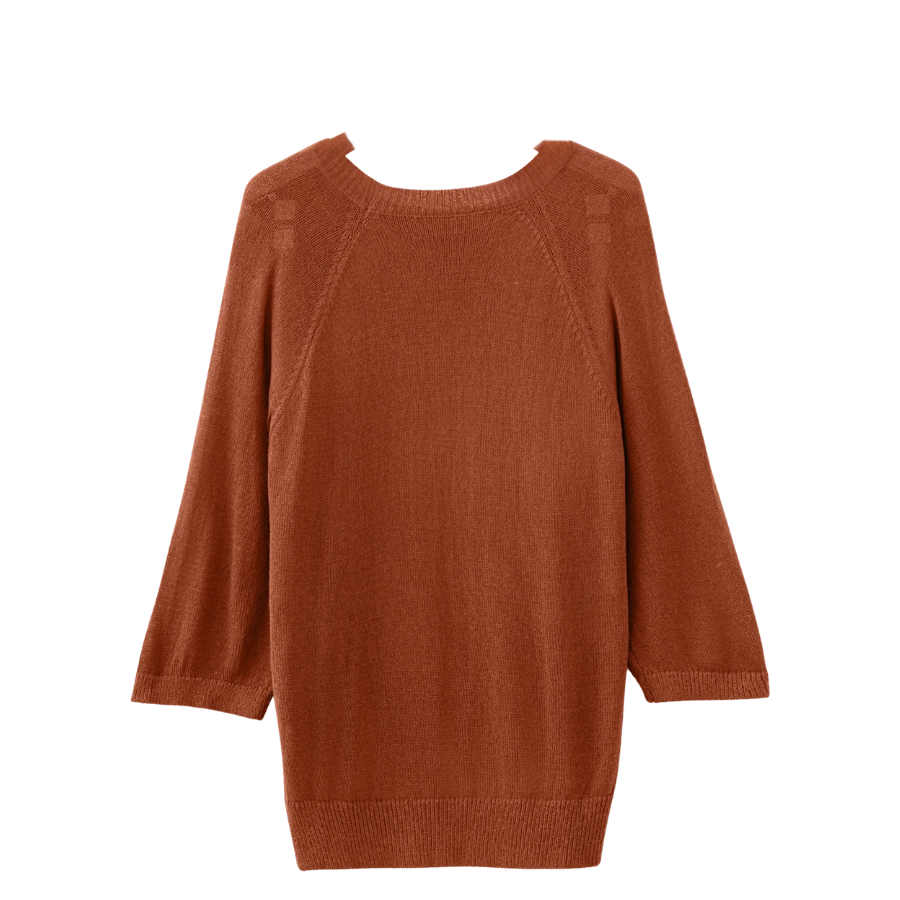 The Coffeehouse Knit Round Neck Short Sleeve Sweater