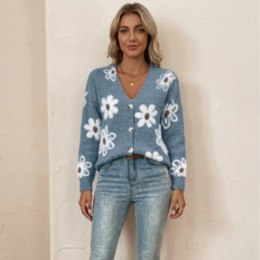 The Daisy Meadow Button Up Cardigan For Women