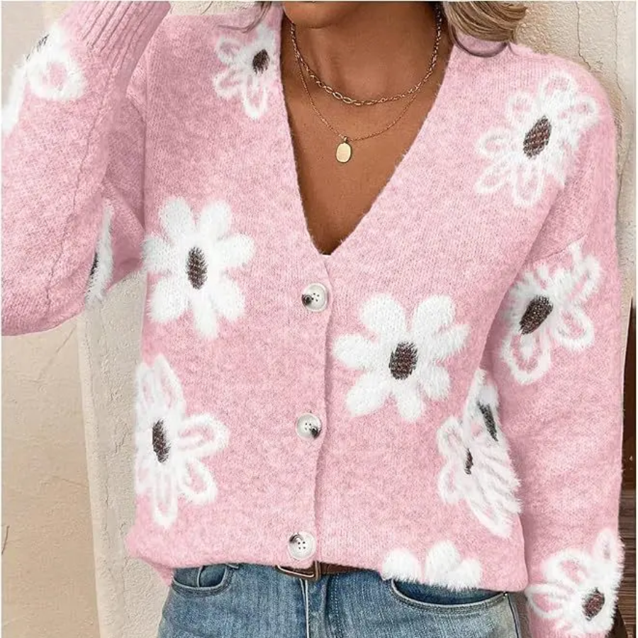 The Daisy Meadow Button Up Cardigan For Women