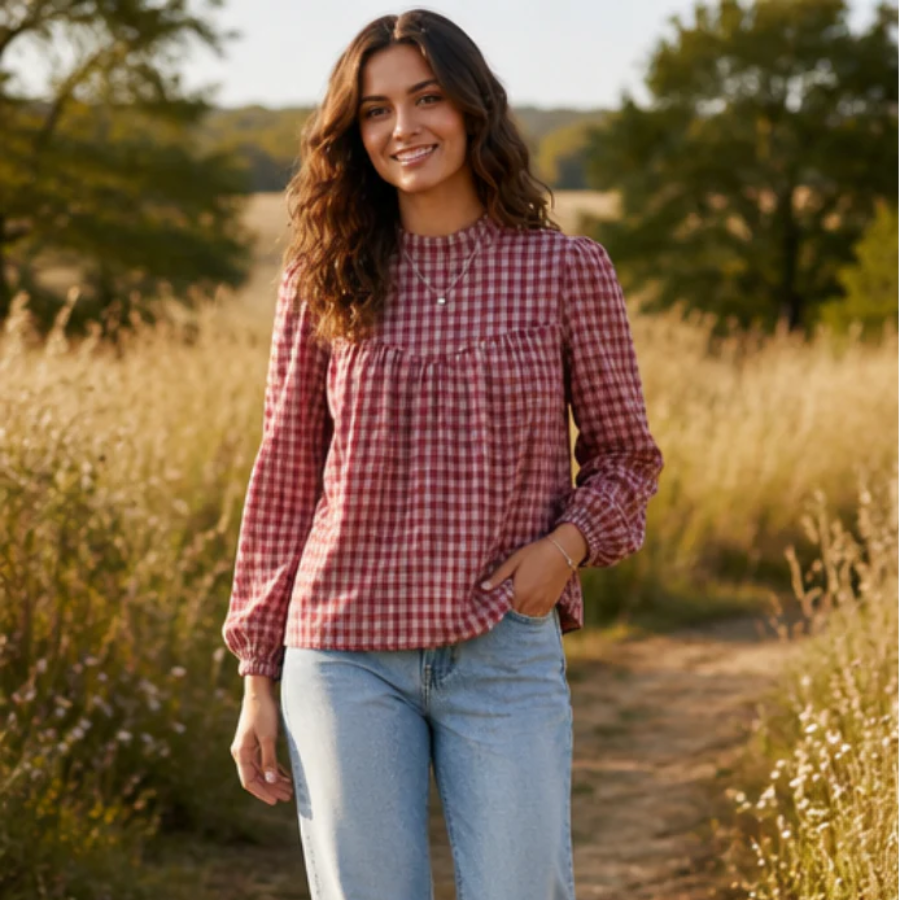 The Orchard Plaid Blouse