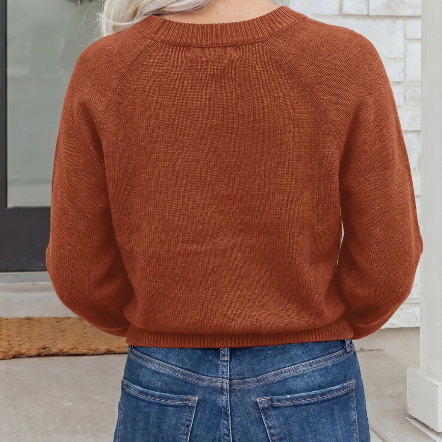 The Coffeehouse Knit Round Neck Short Sleeve Sweater