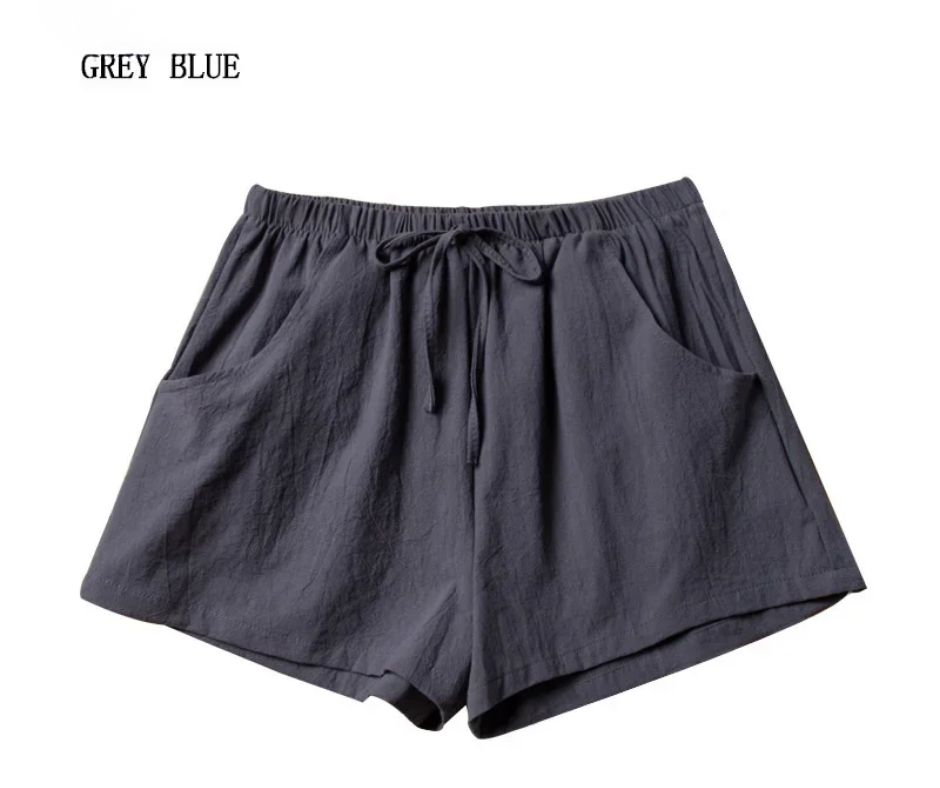 Women’s Cotton Linen High-Waist Shorts