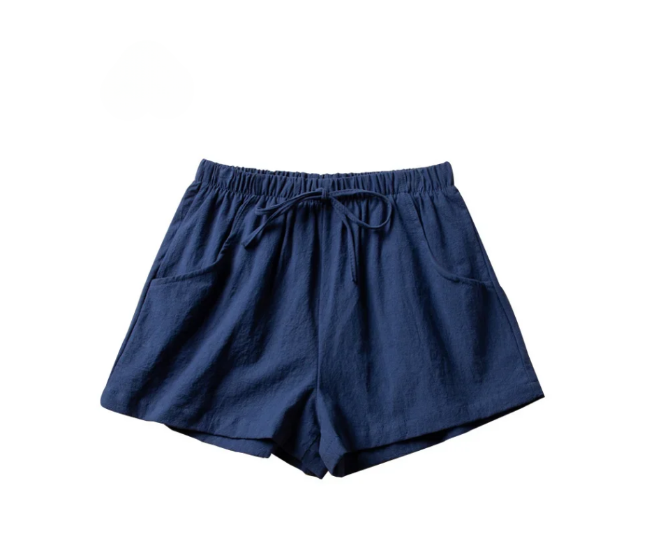 Women’s Cotton Linen High-Waist Shorts