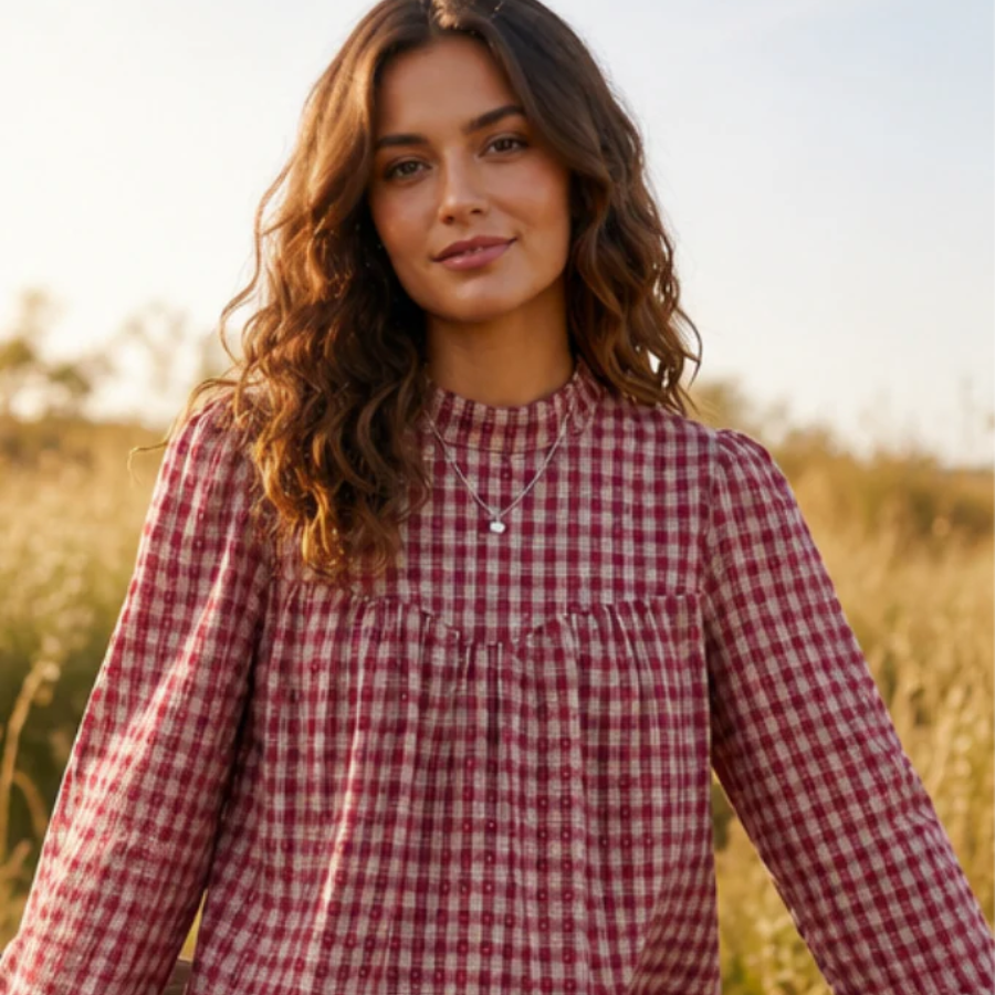 The Orchard Plaid Blouse