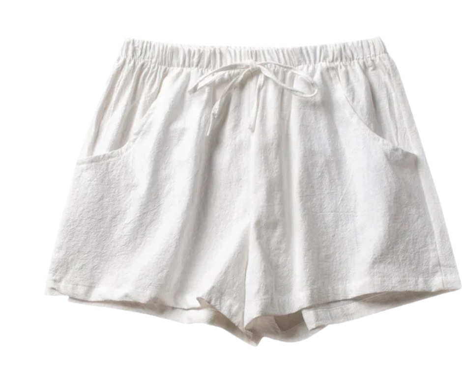 Women’s Cotton Linen High-Waist Shorts