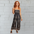 Boho Spaghetti Straps Elastic Waist Jumpsuit