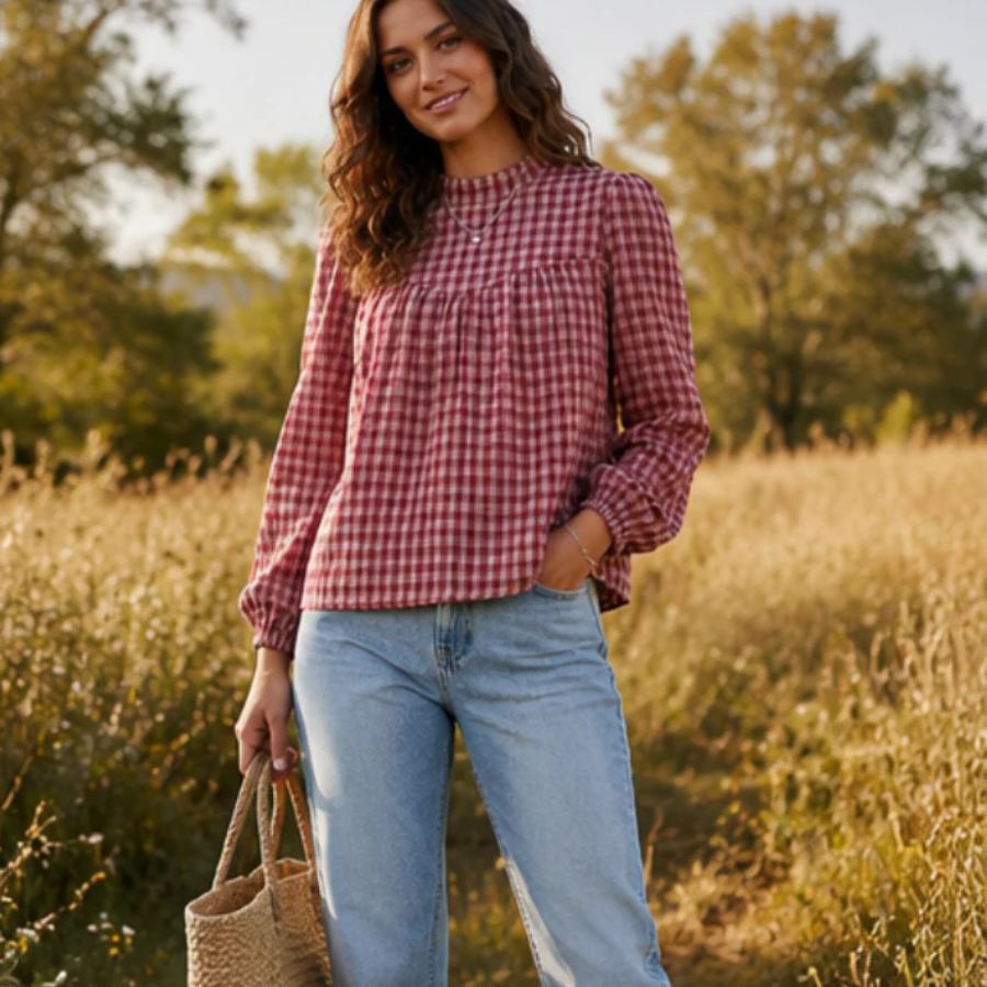 The Orchard Plaid Blouse