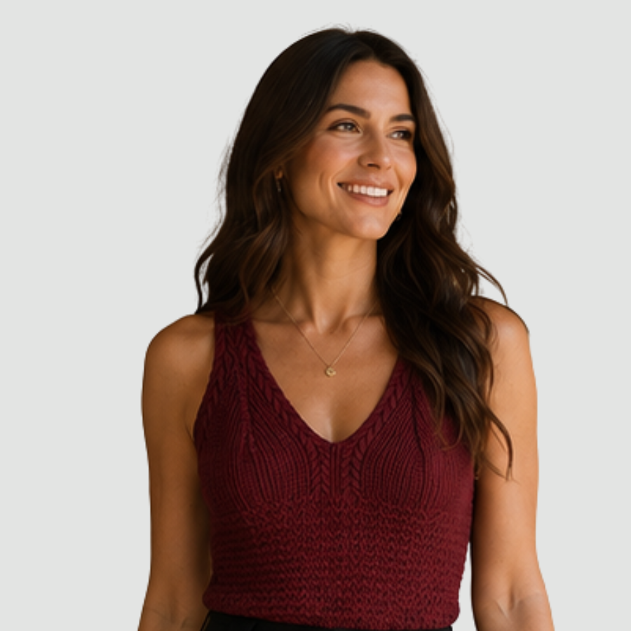 The Burgundy Ridge Sweater Vest for Women