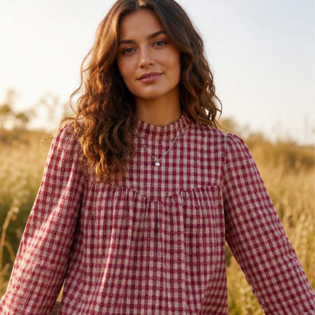 The Orchard Plaid Blouse for Women
