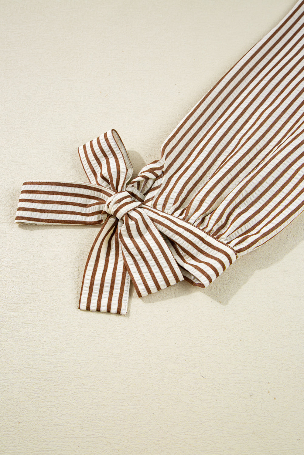 Blair Seersucker Blouse — Tie-Cuff Stripe Top