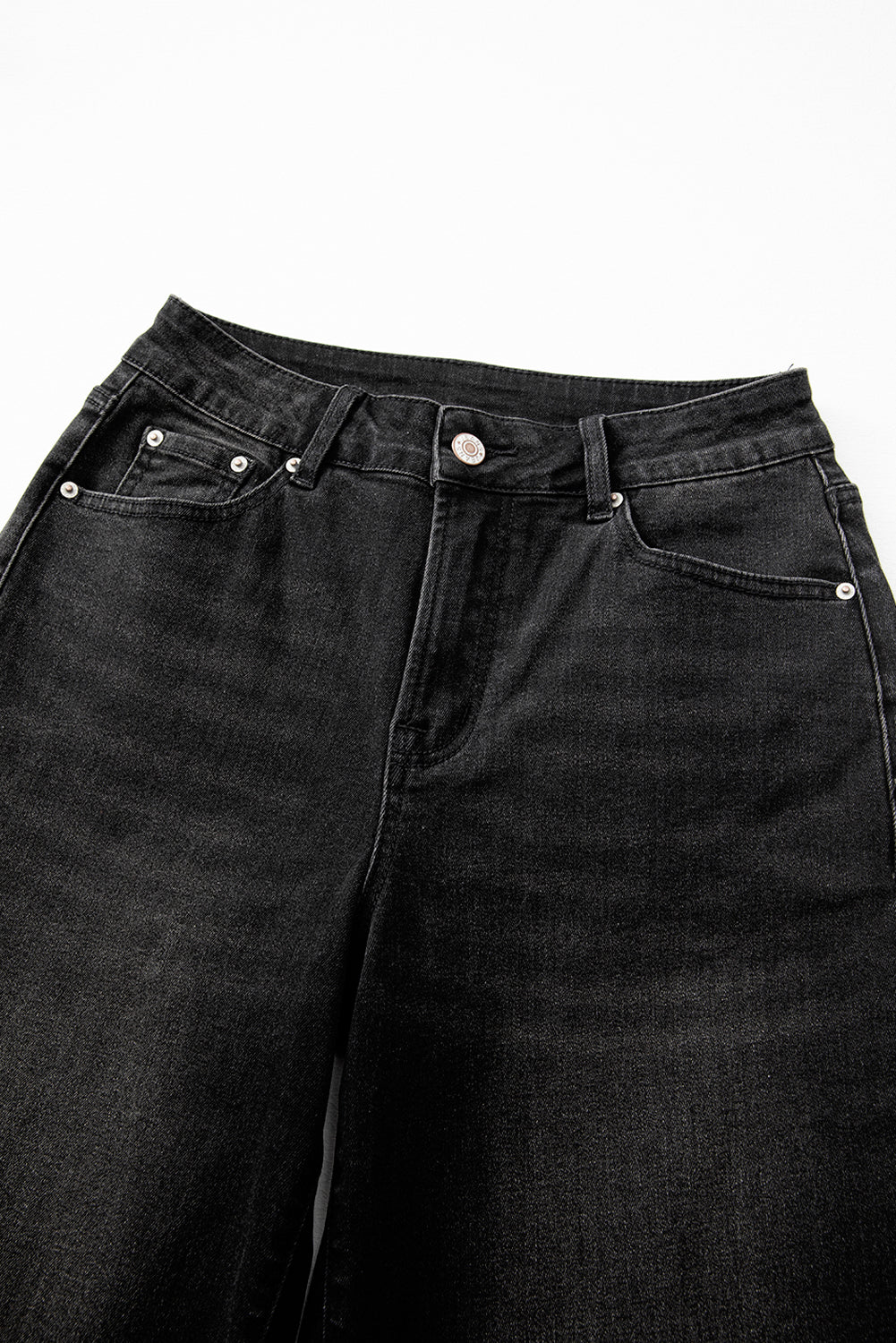 Ridgeway Raw Hem Jeans — High-Rise Straight Leg Denim