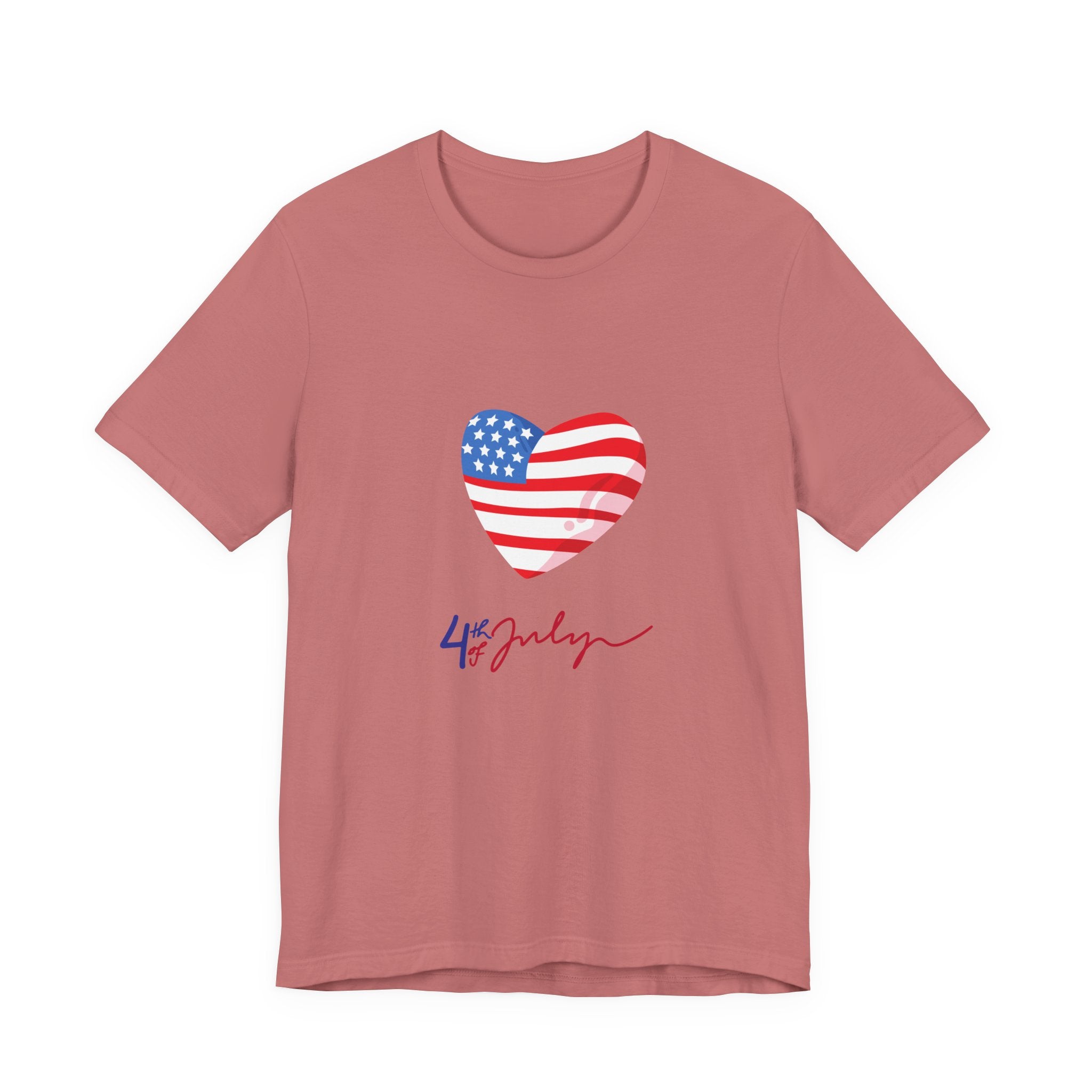 4th of July Heart Flag Tee — American Flag Heart Graphic T-Shirt