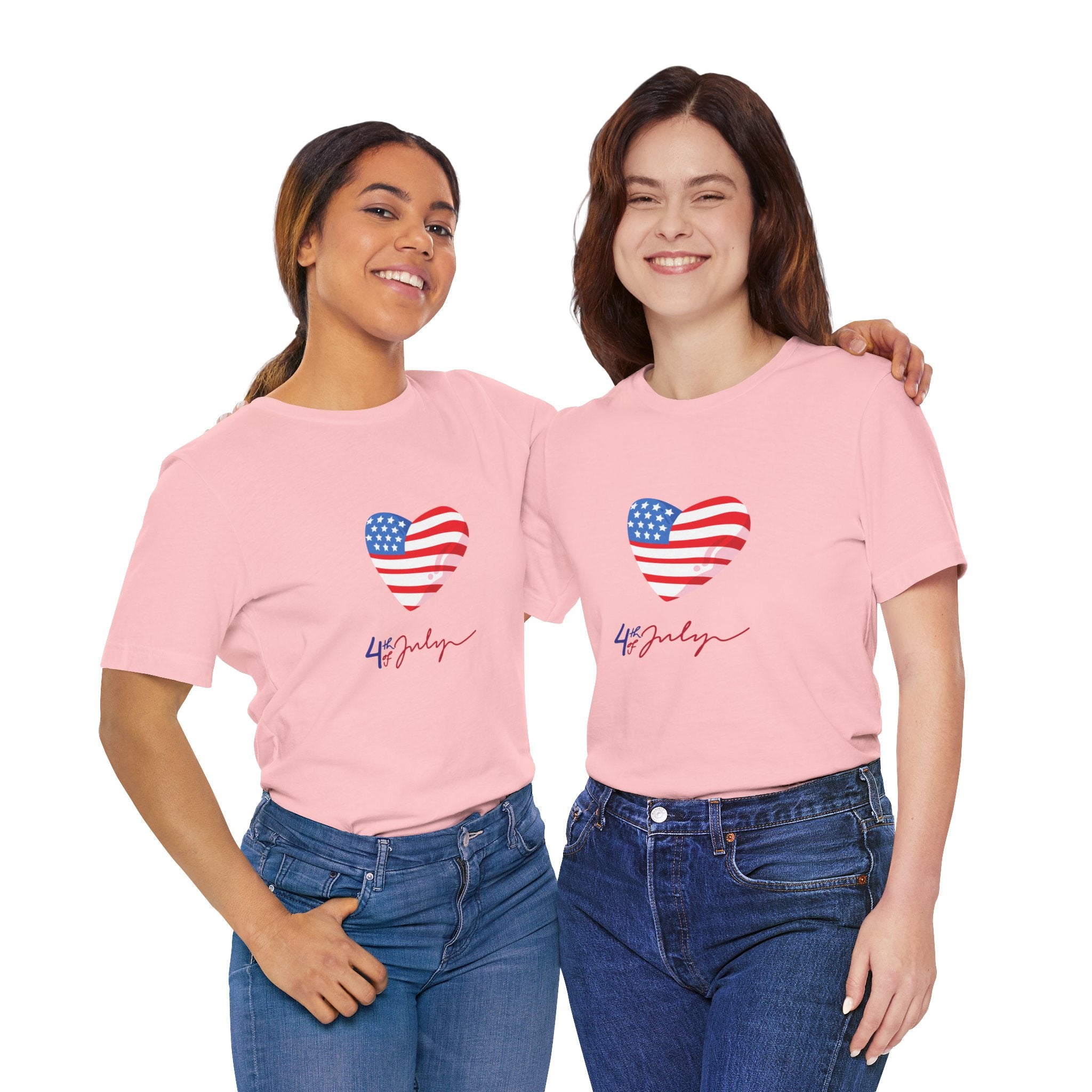 4th of July Heart Flag Tee — American Flag Heart Graphic T-Shirt