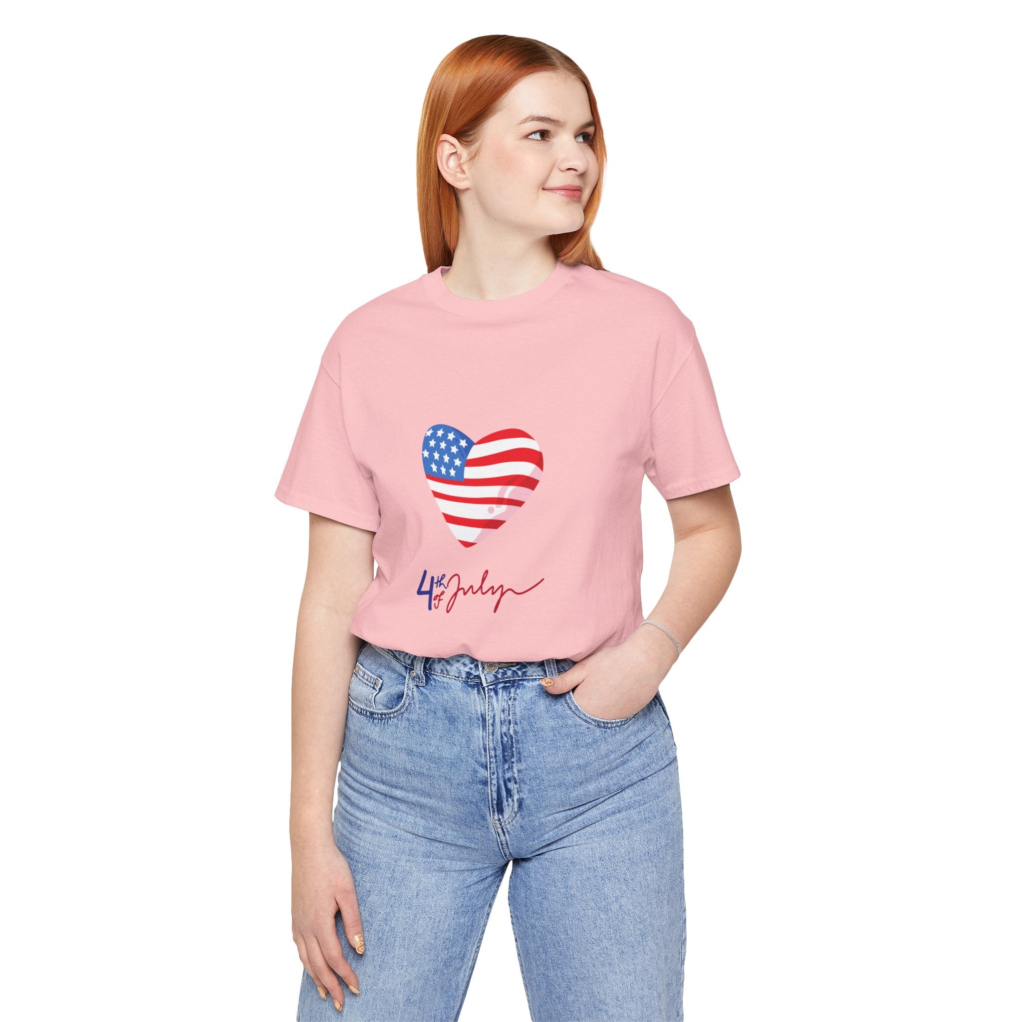 4th of July Heart Flag Tee — American Flag Heart Graphic T-Shirt