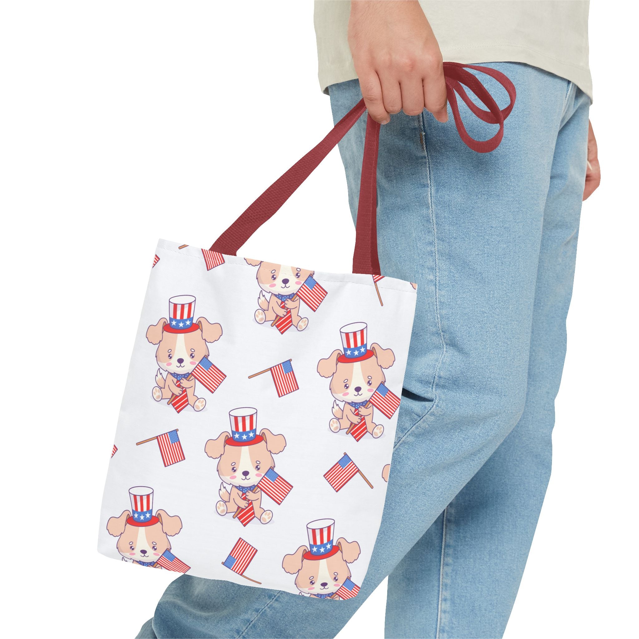 Patriotic Tote Bag - American Flag Eagle Design | Proud Made in America Tote