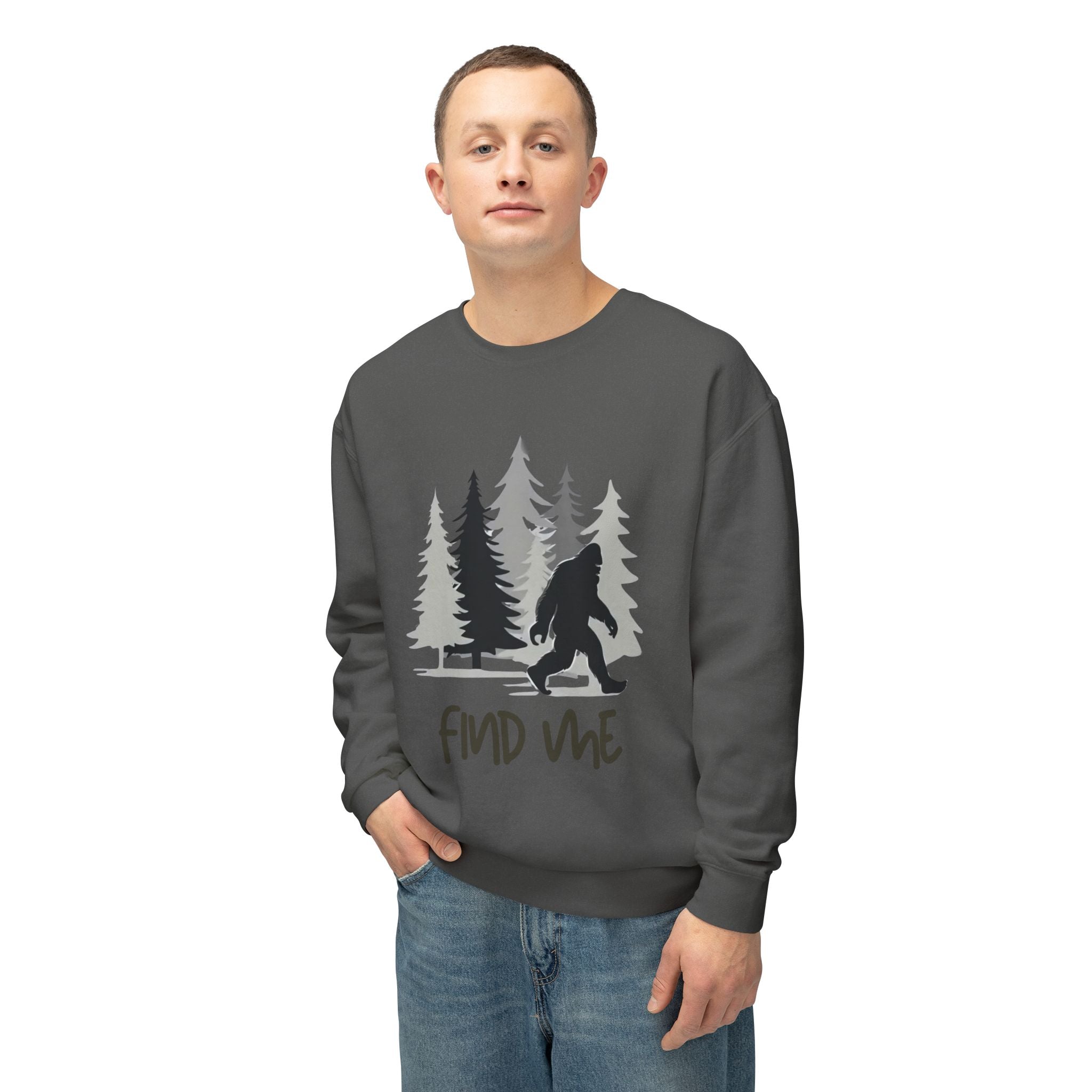 Find Me Sweatshirt — Bigfoot Sasquatch Graphic Crewneck