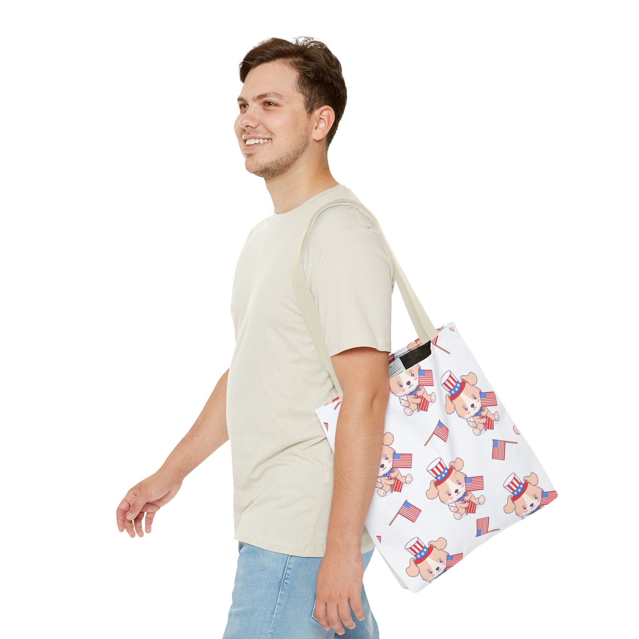 Patriotic Tote Bag - American Flag Eagle Design | Proud Made in America Tote