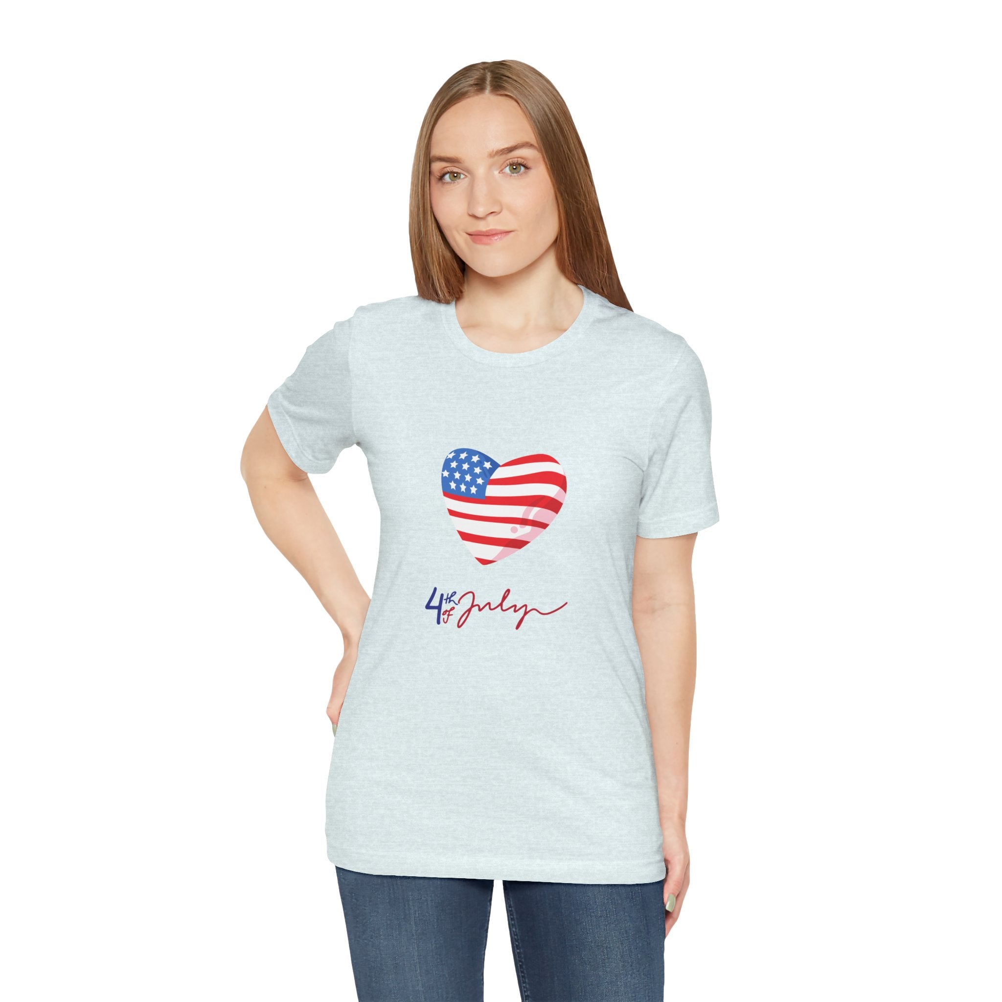 4th of July Heart Flag Tee — American Flag Heart Graphic T-Shirt