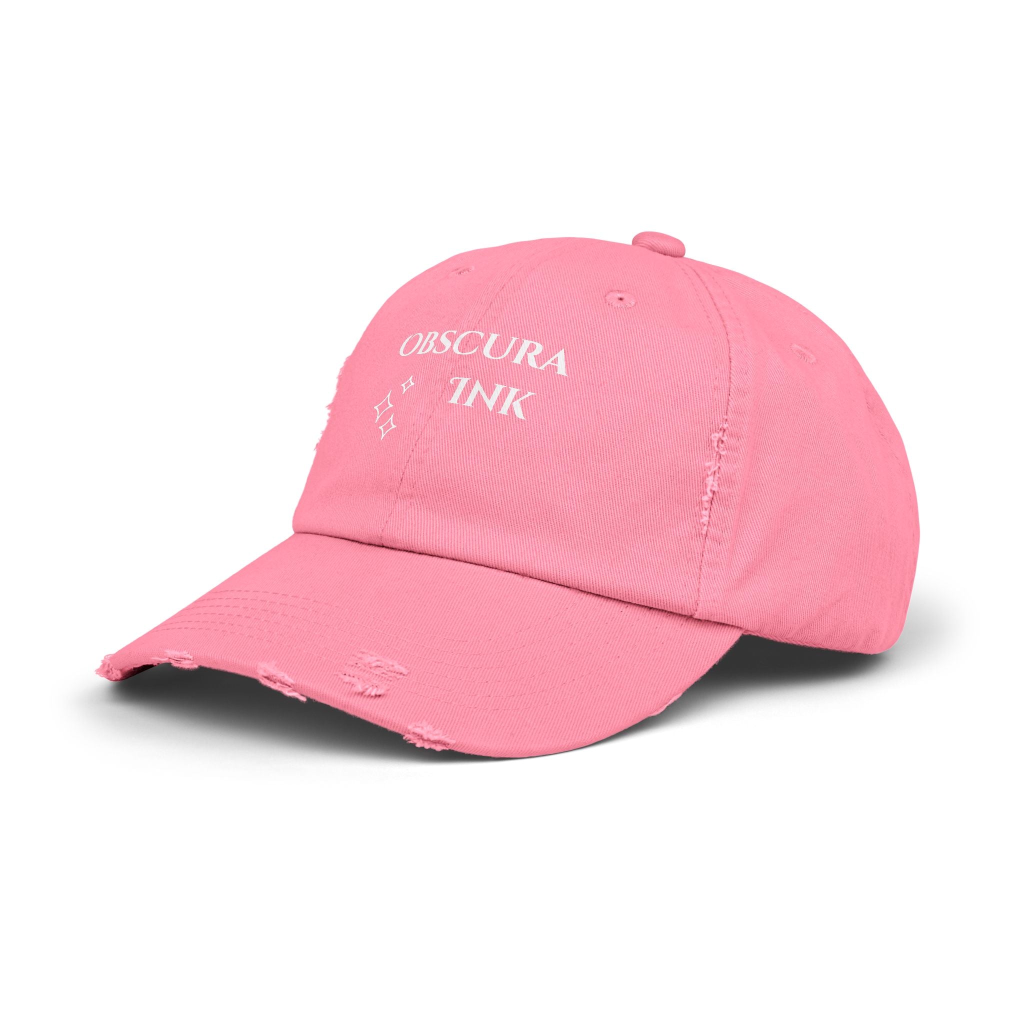 Obscura Ink Distressed Baseball Cap — Name Logo
