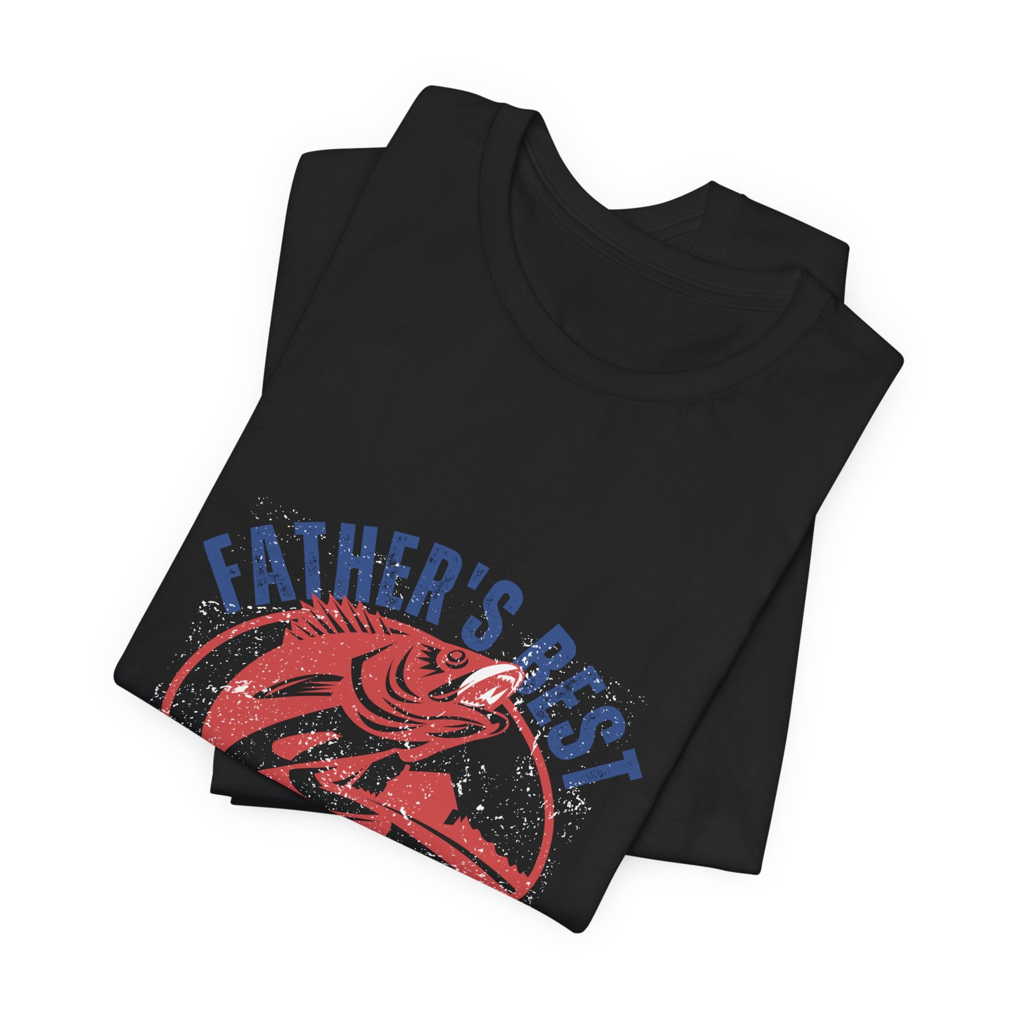 Father's Best Holiday Job T-Shirt — Vintage Fishing Dad Christmas Tee
