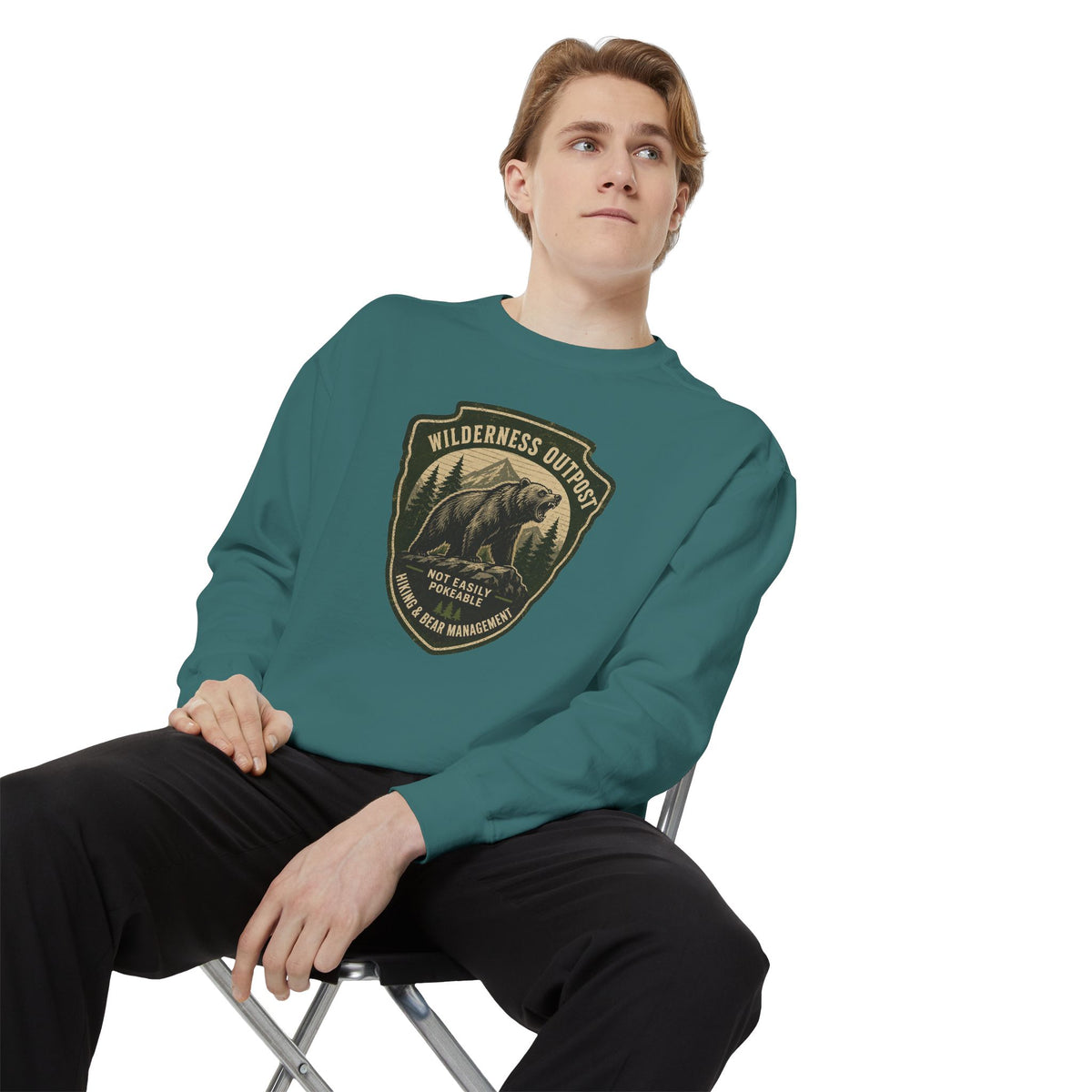 Wilderness Outfitters Bear Patch Sweatshirt — Outdoor Camping Crewneck