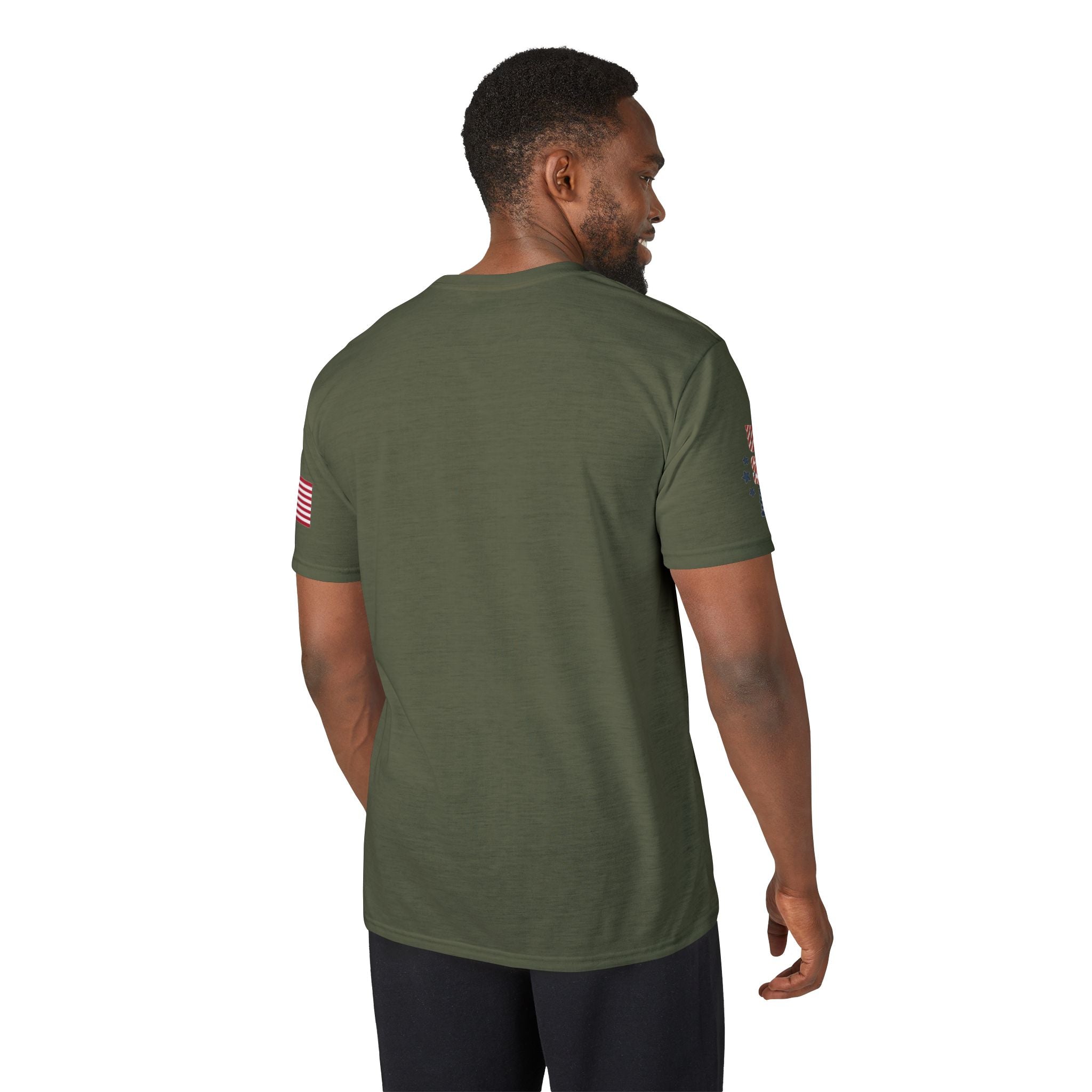 Patriotic T-Shirt — "Land of the Free, Home of the Brave" USA Flag Tee