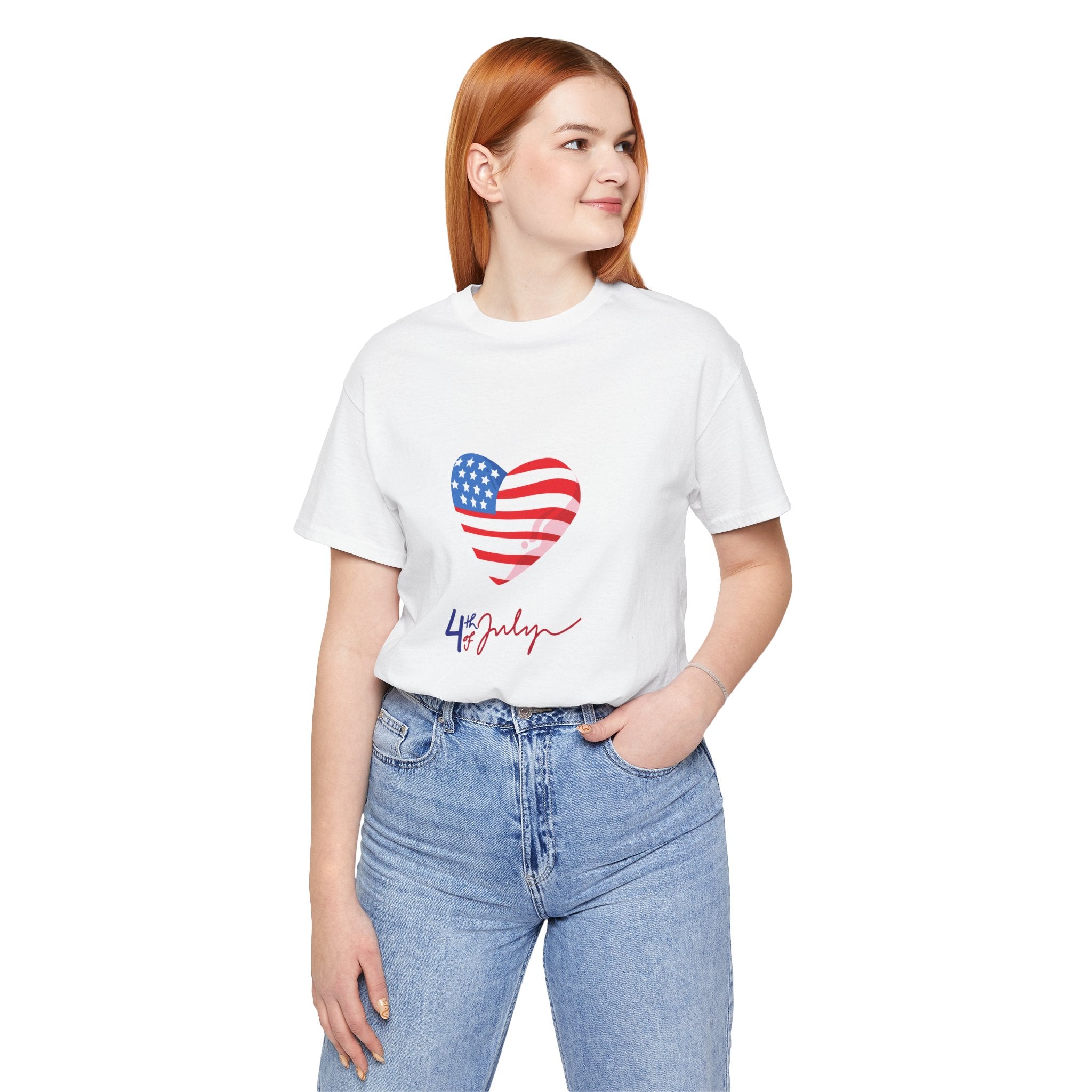 4th of July Heart Flag Tee — American Flag Heart Graphic T-Shirt