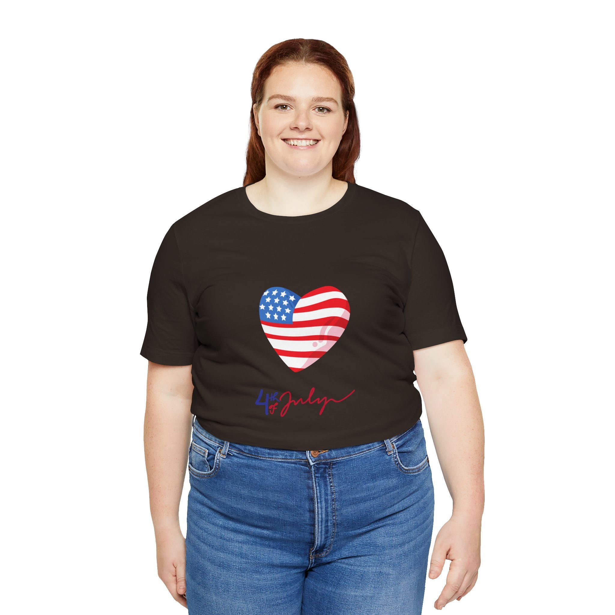 4th of July Heart Flag Tee — American Flag Heart Graphic T-Shirt