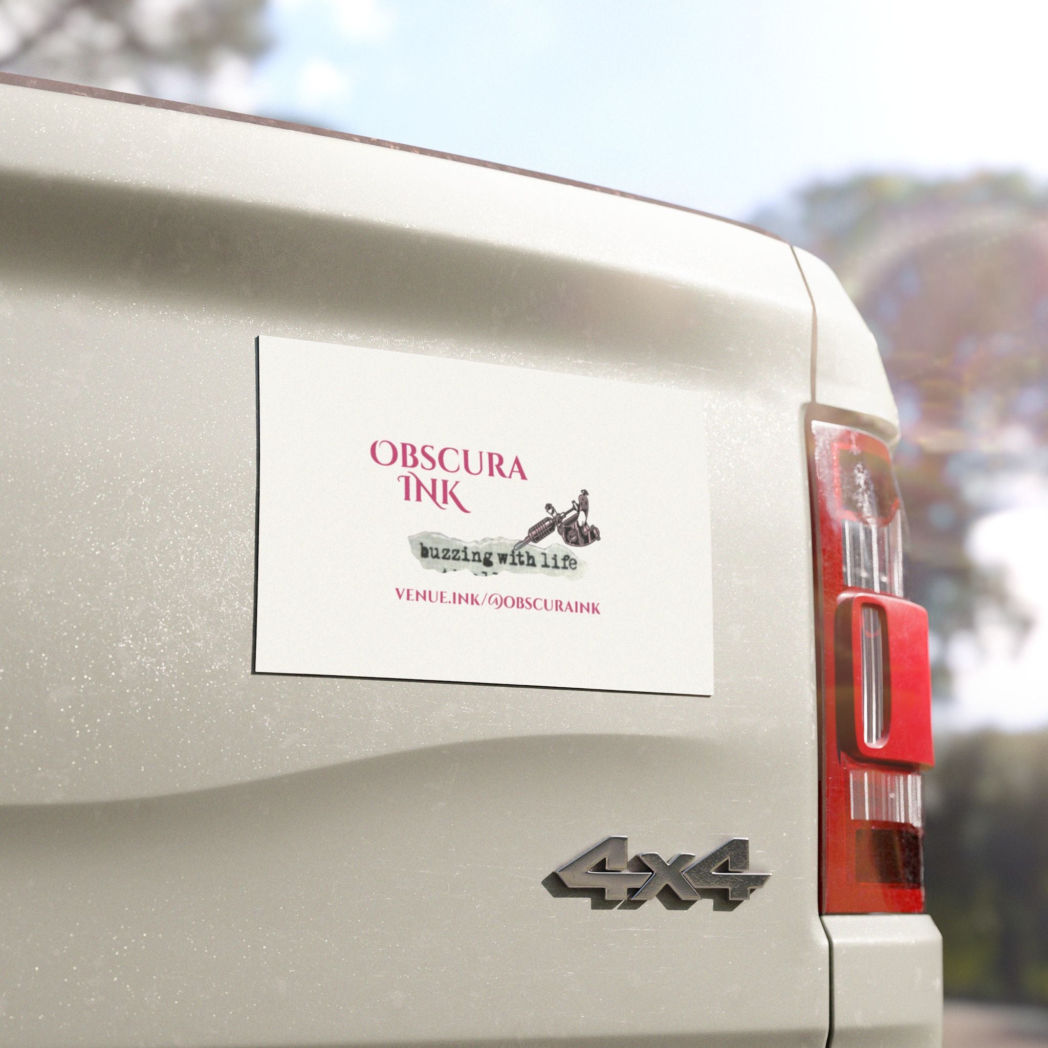 Obscura Ink "Buzzing With Life" Car Magnet — Tattoo Studio Magnet