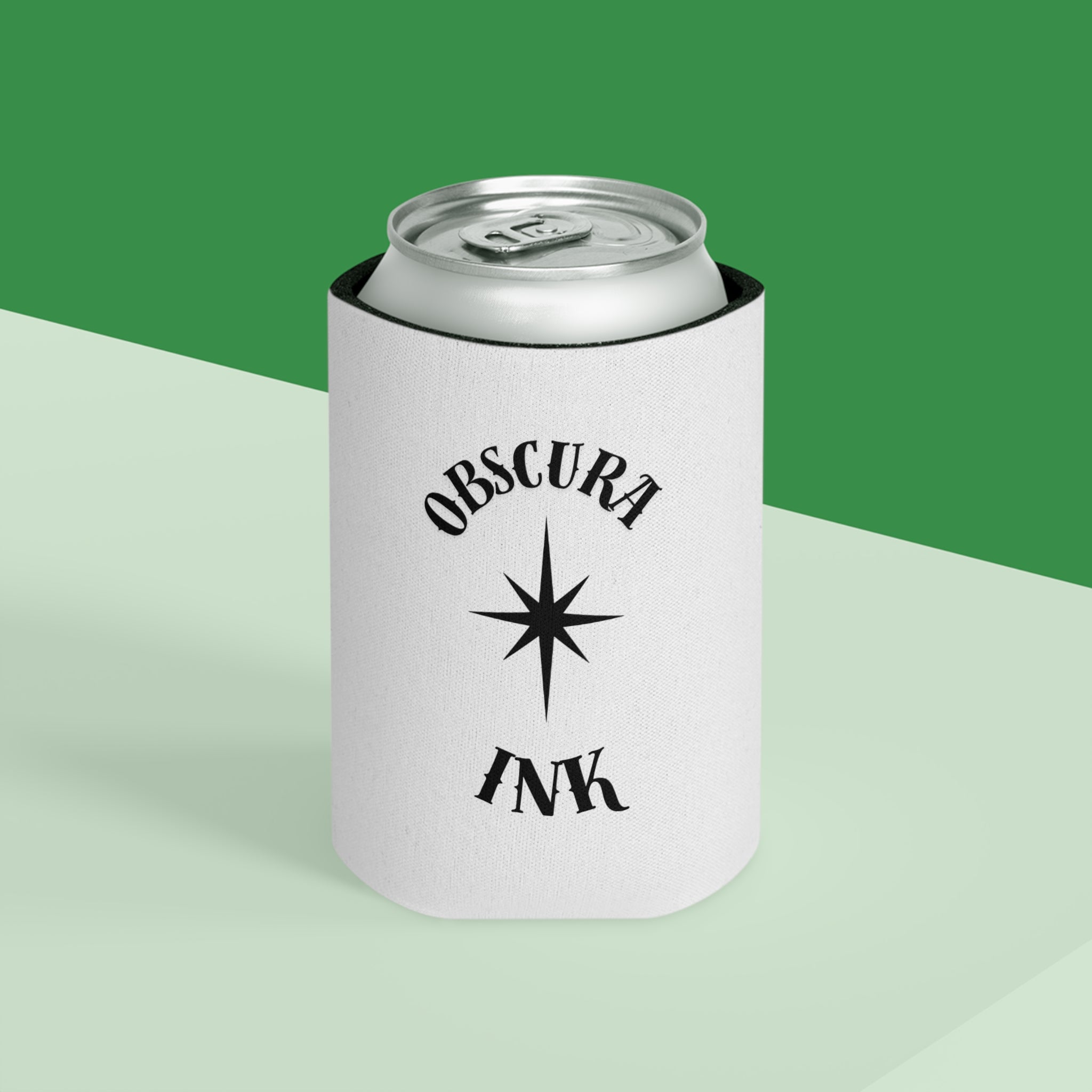 Can Cooler — Obscura Ink Star Logo Beverage Koozie