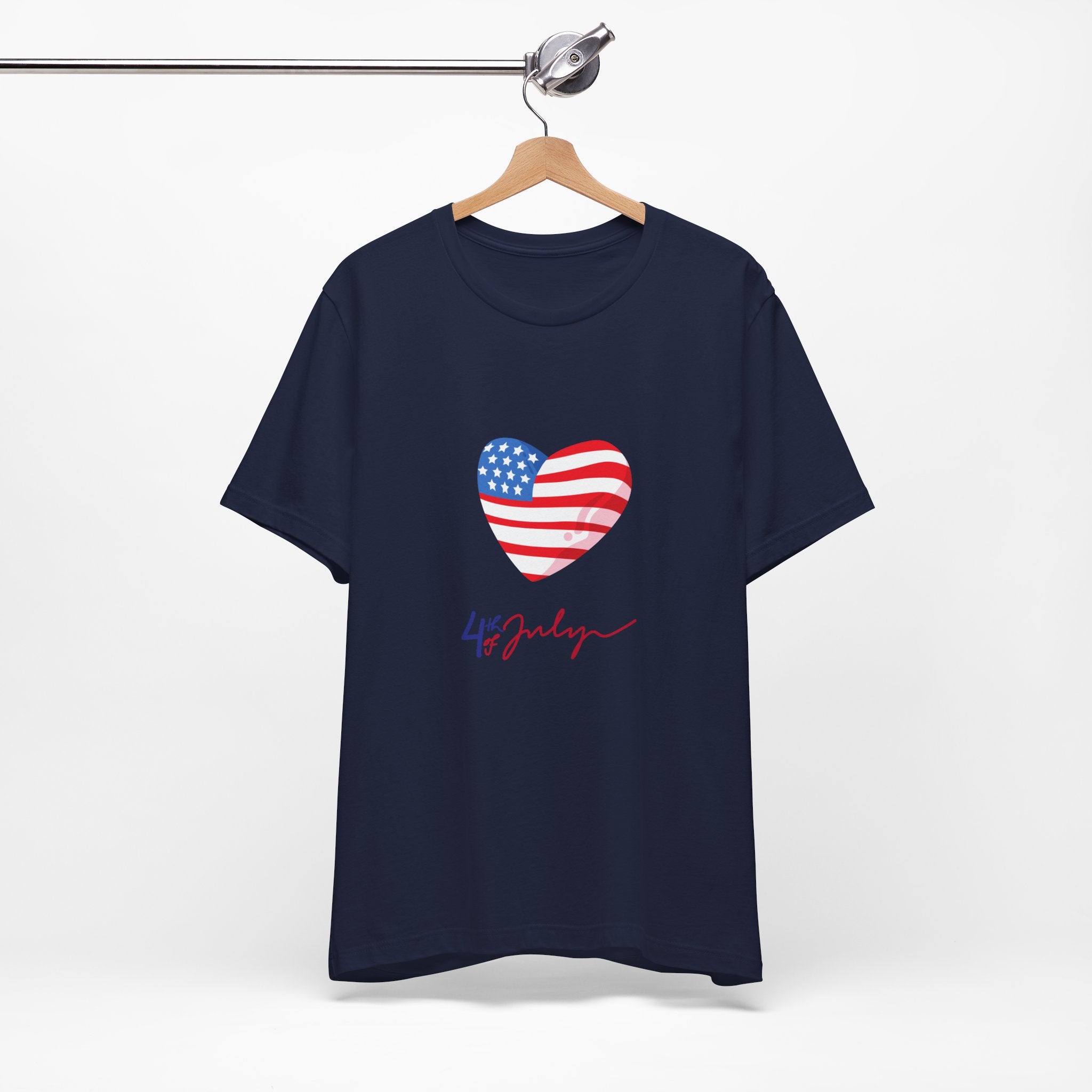 4th of July Heart Flag Tee — American Flag Heart Graphic T-Shirt