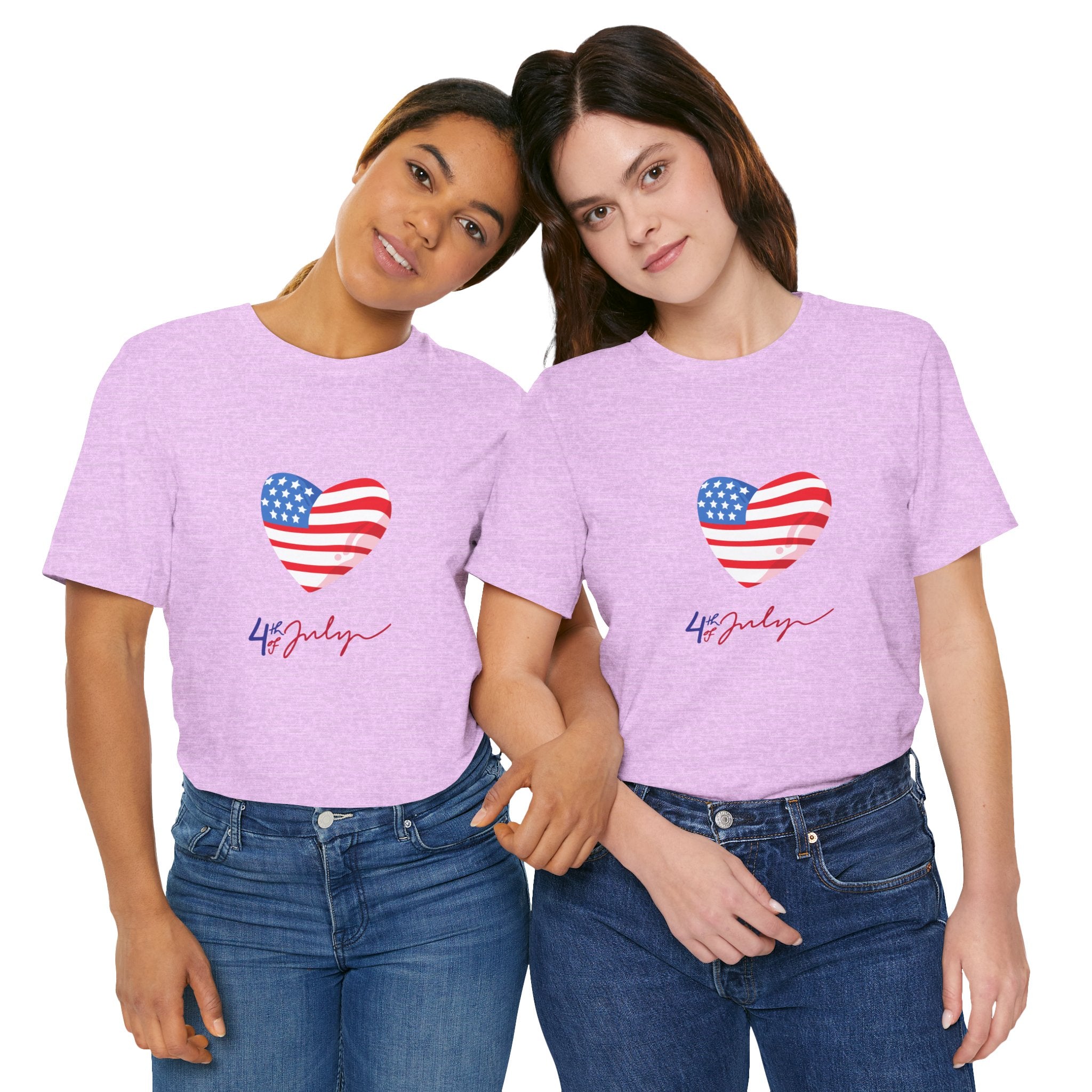4th of July Heart Flag Tee — American Flag Heart Graphic T-Shirt
