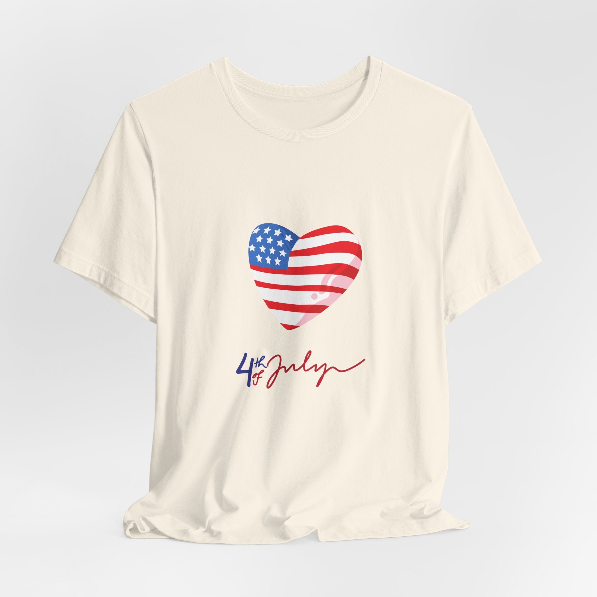 4th of July Heart Flag Tee — American Flag Heart Graphic T-Shirt