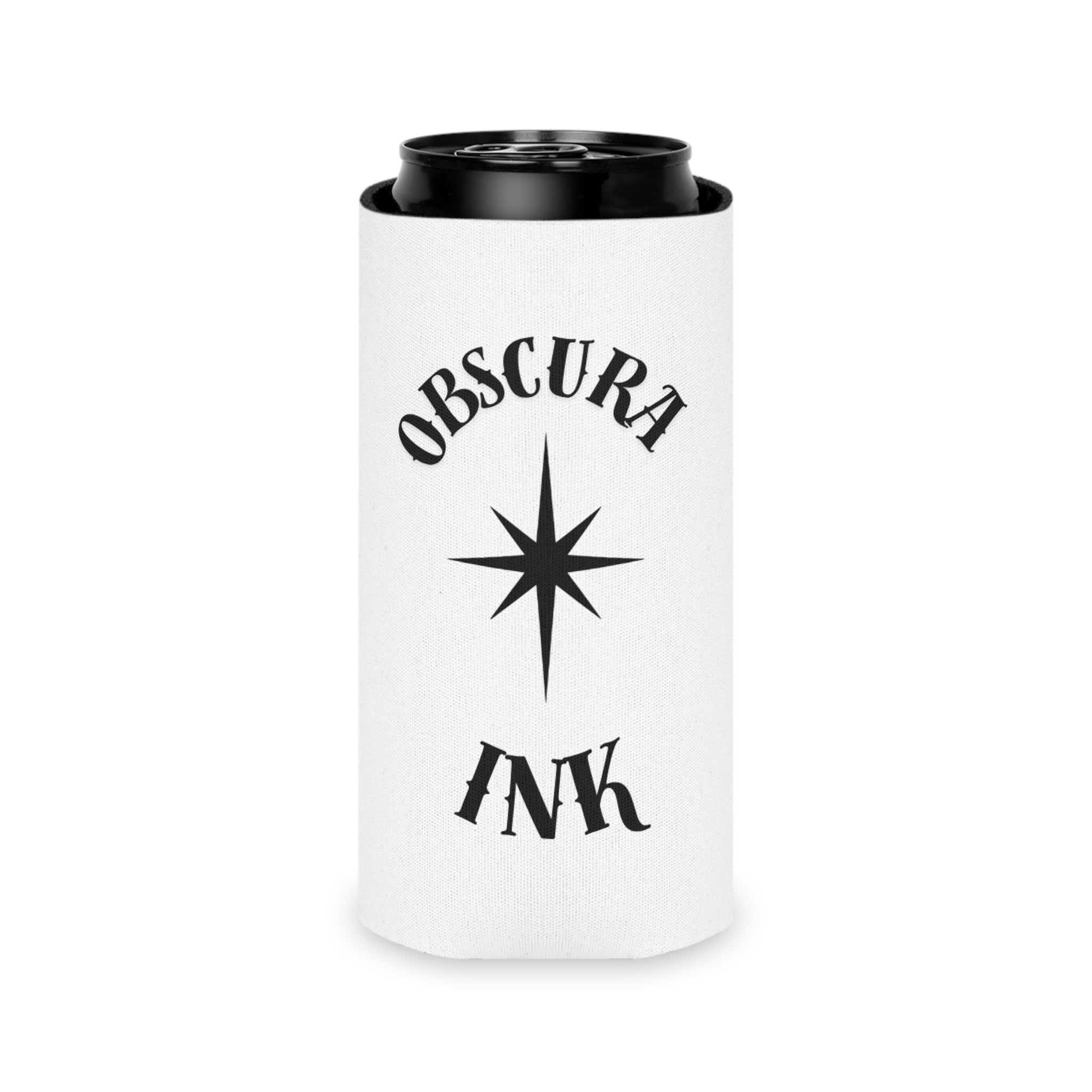 Can Cooler — Obscura Ink Star Logo Beverage Koozie
