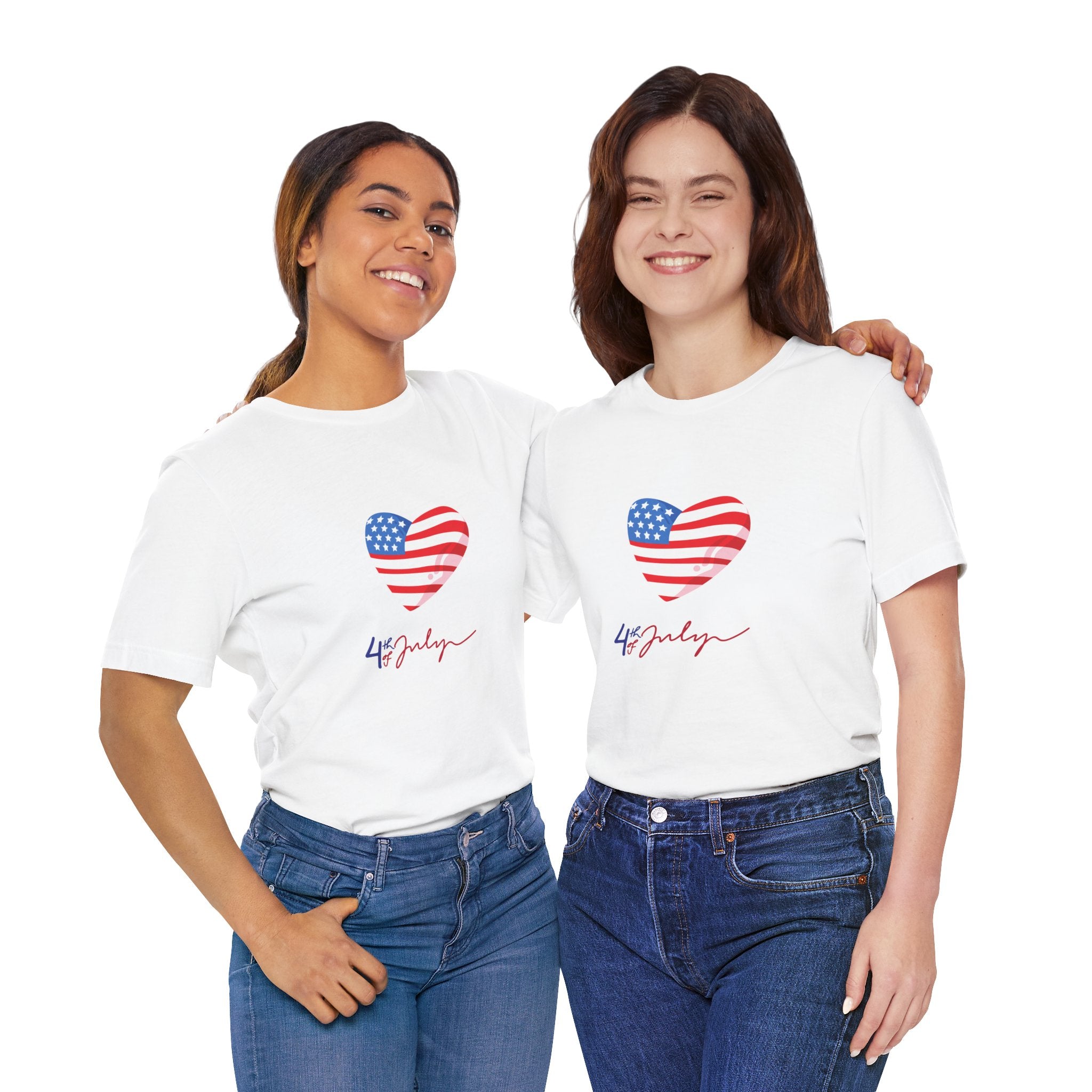 4th of July Heart Flag Tee — American Flag Heart Graphic T-Shirt