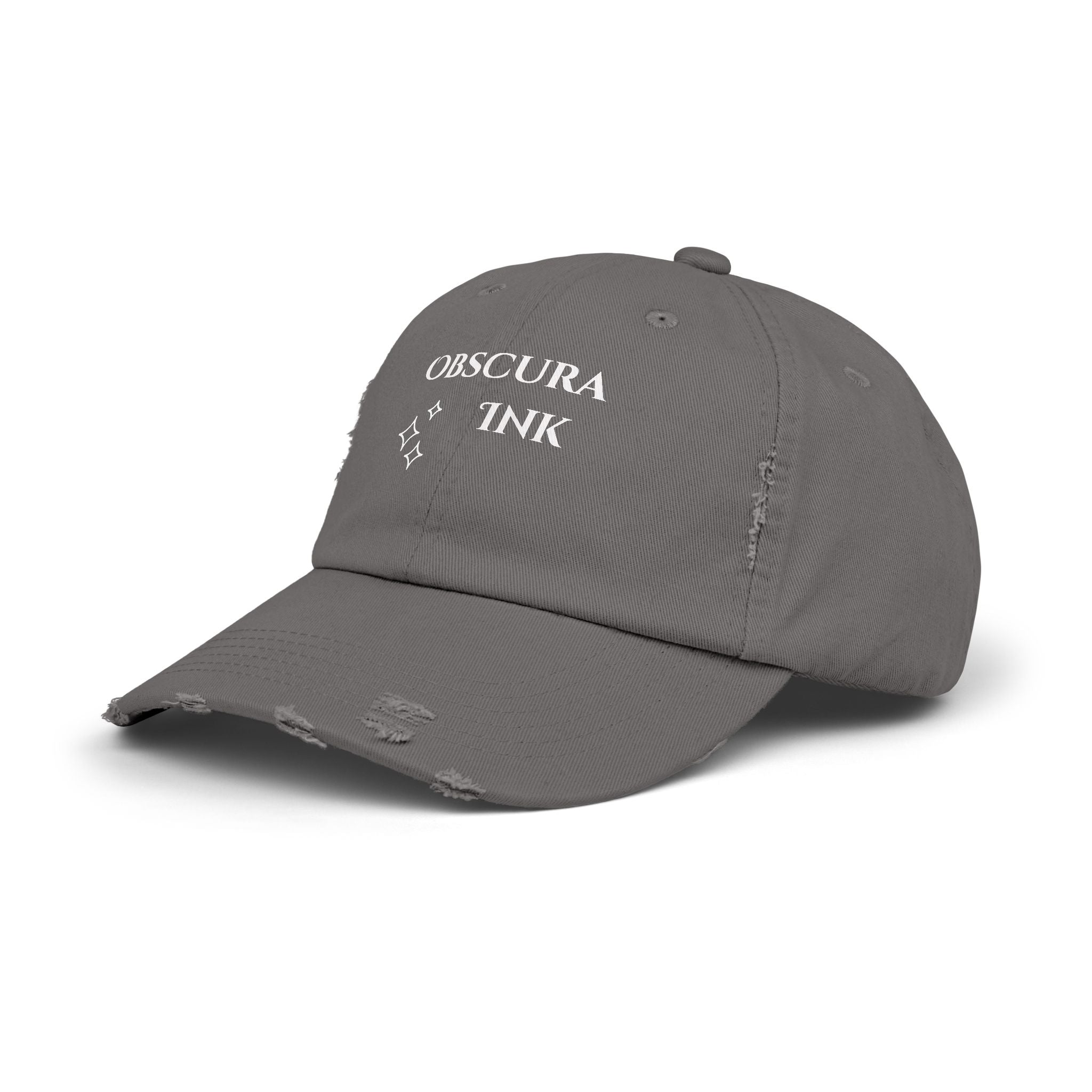 Obscura Ink Distressed Baseball Cap — Name Logo