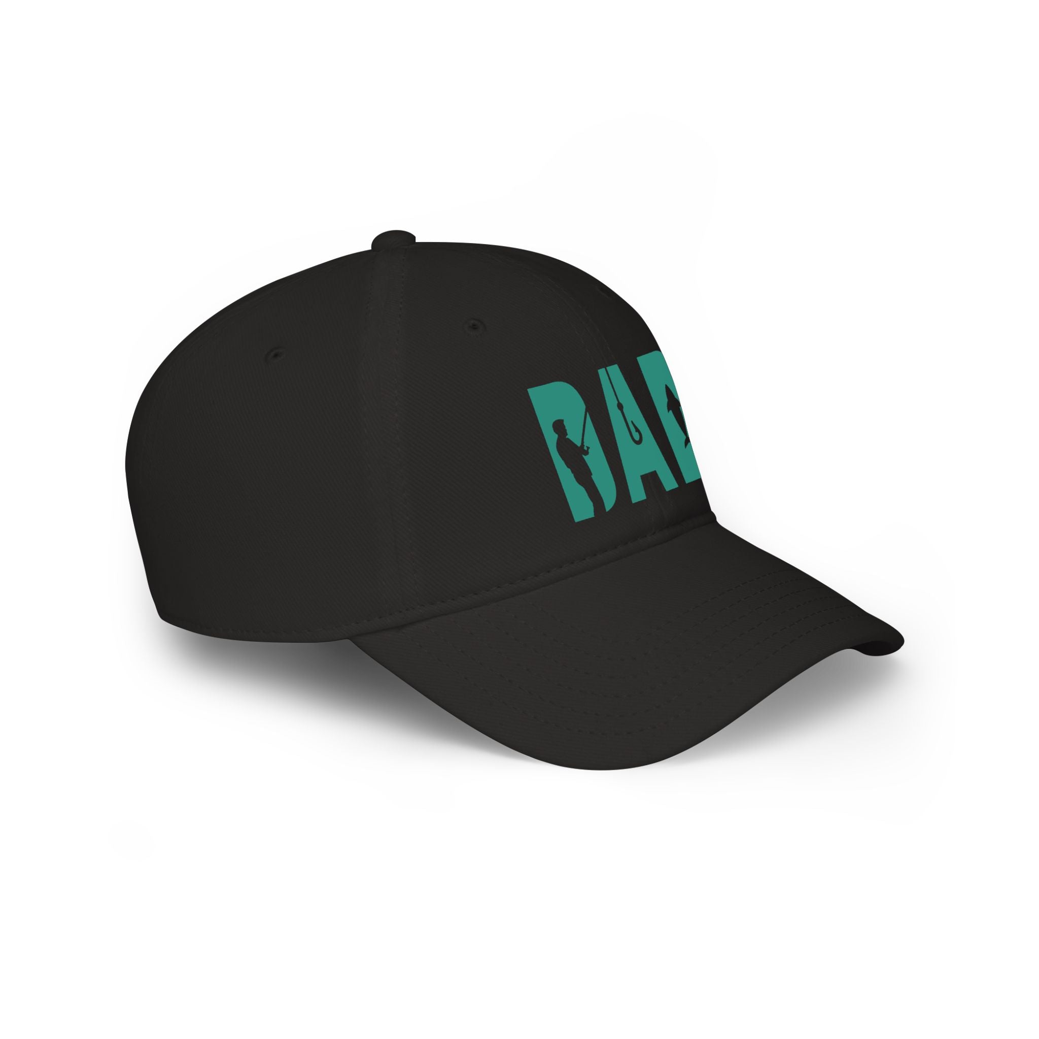 Fishing Dad Low Profile Baseball Cap — 'DAD' Silhouette Hat for Father's Day & Outdoors