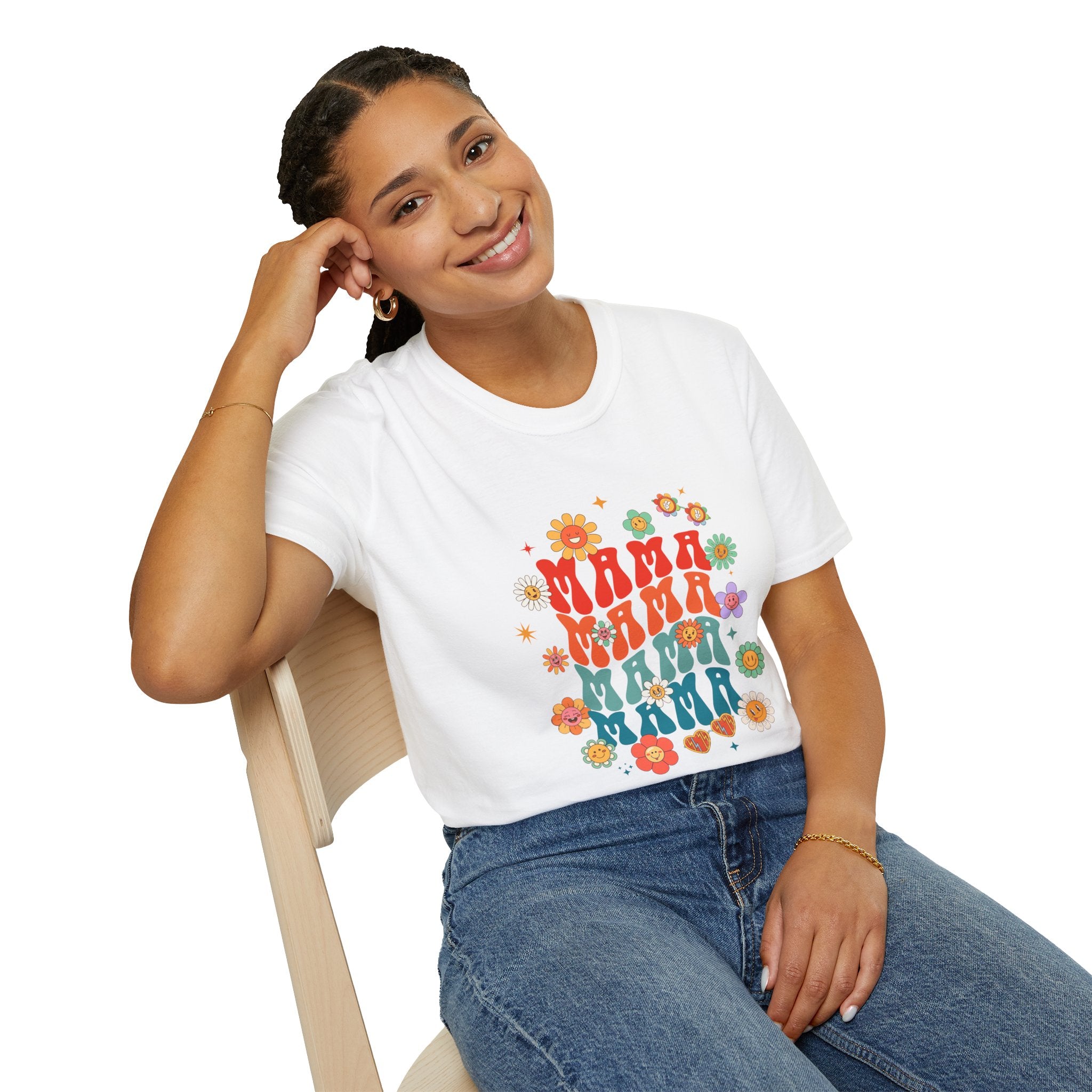 Mama Retro Floral Tee — Vintage 70s-Inspired Mother's Day T-Shirt