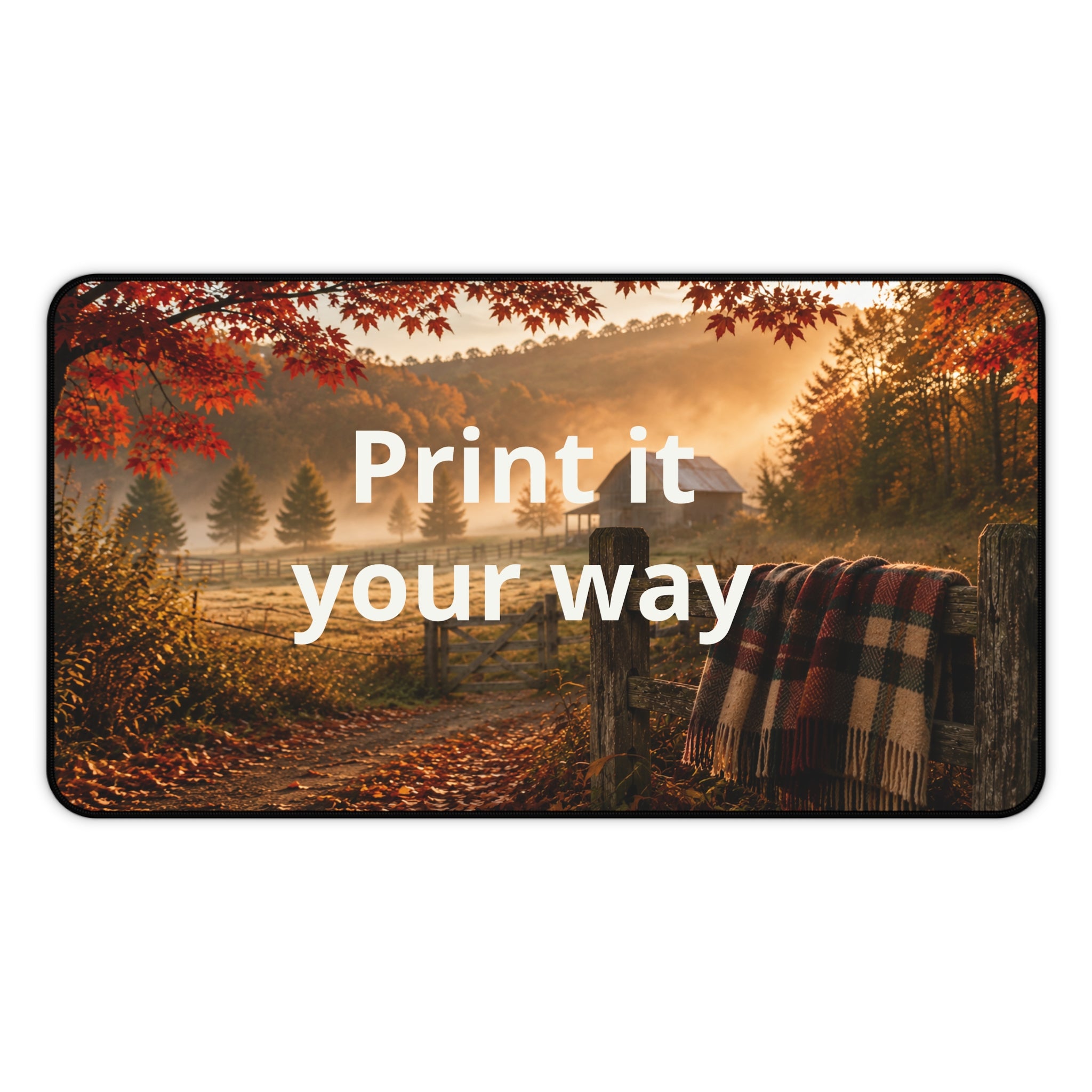Custom Photo Desk Mat — Personalized Scenic Office Mousepad ("Print it your way")
