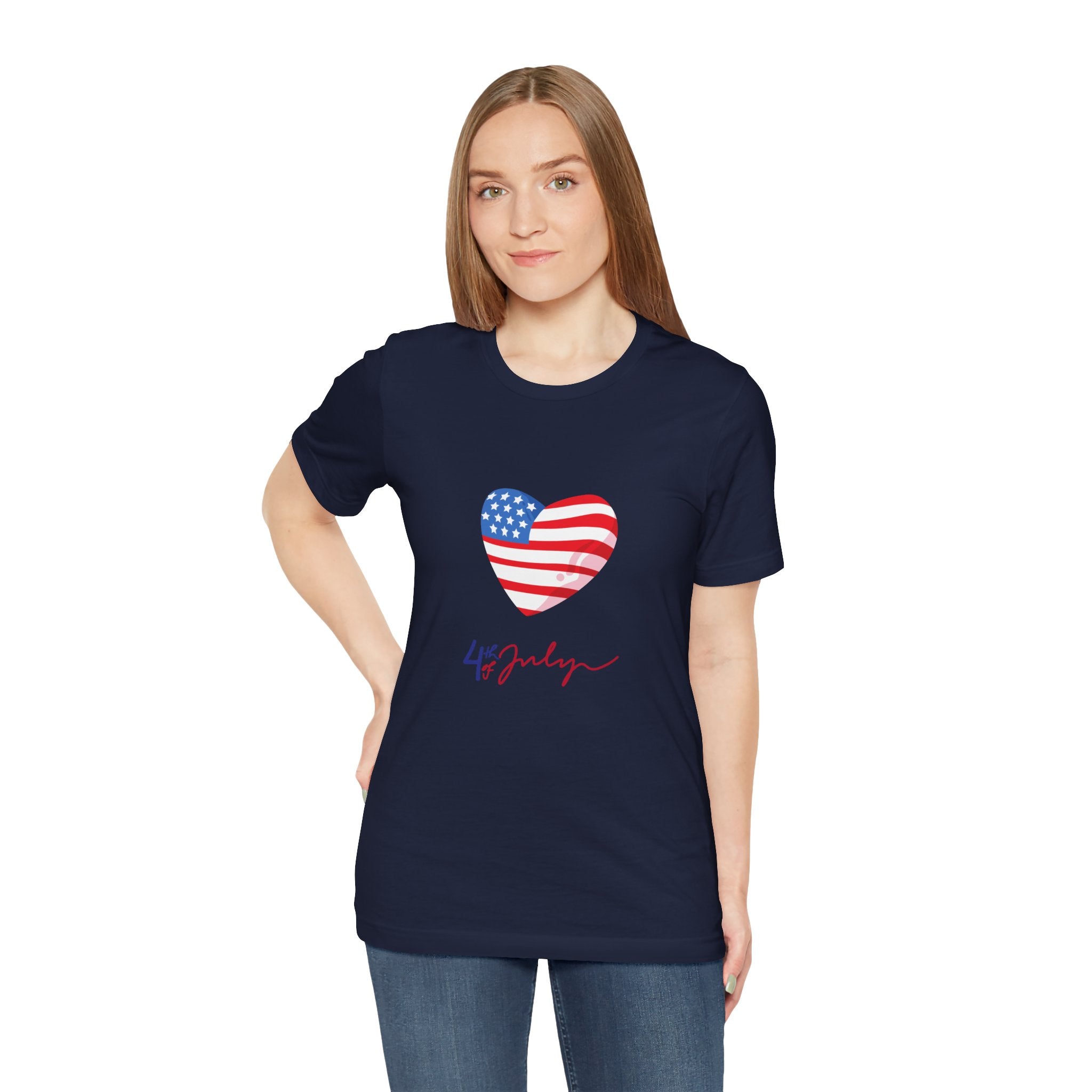 4th of July Heart Flag Tee — American Flag Heart Graphic T-Shirt