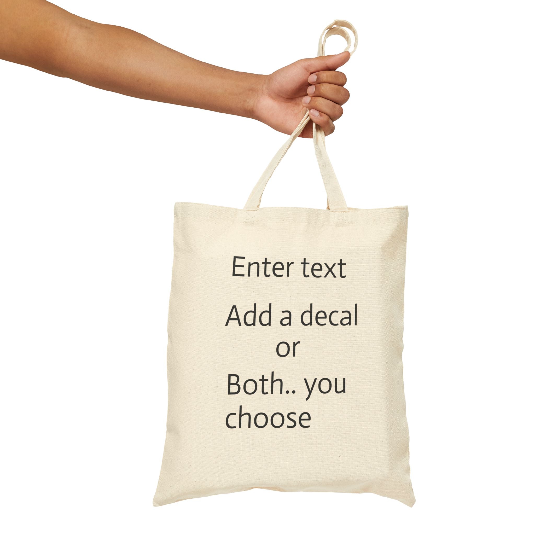 Canvas Tote Bag — Customizable Natural Cotton Tote (Add Text or Decal)